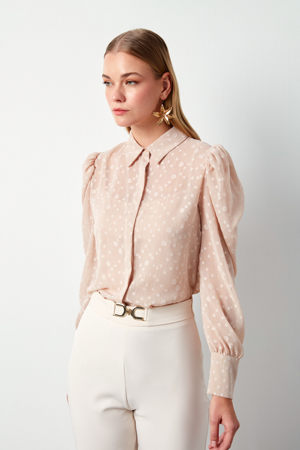 Puantiye Dokulu Gömlek - PUDRA