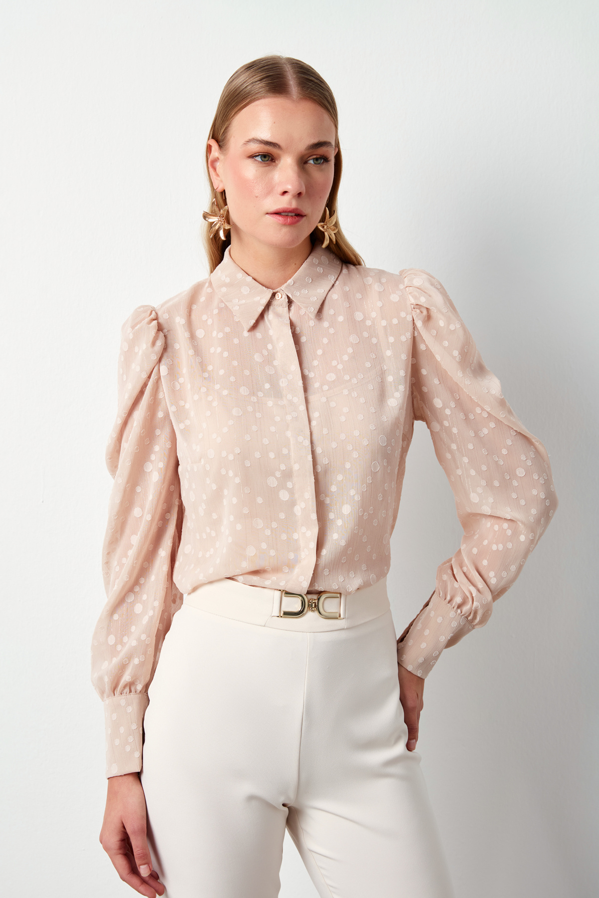 Puantiye Dokulu Gömlek - PUDRA