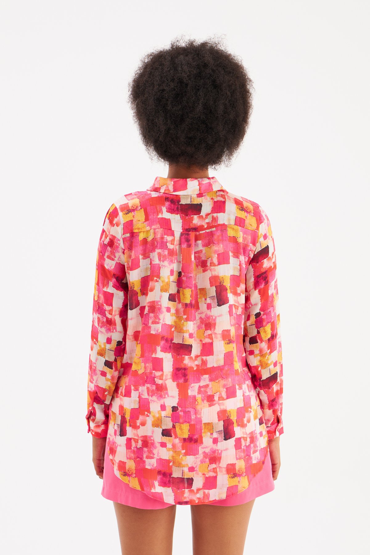 Colorful Patterned Shirt - FuchsIa