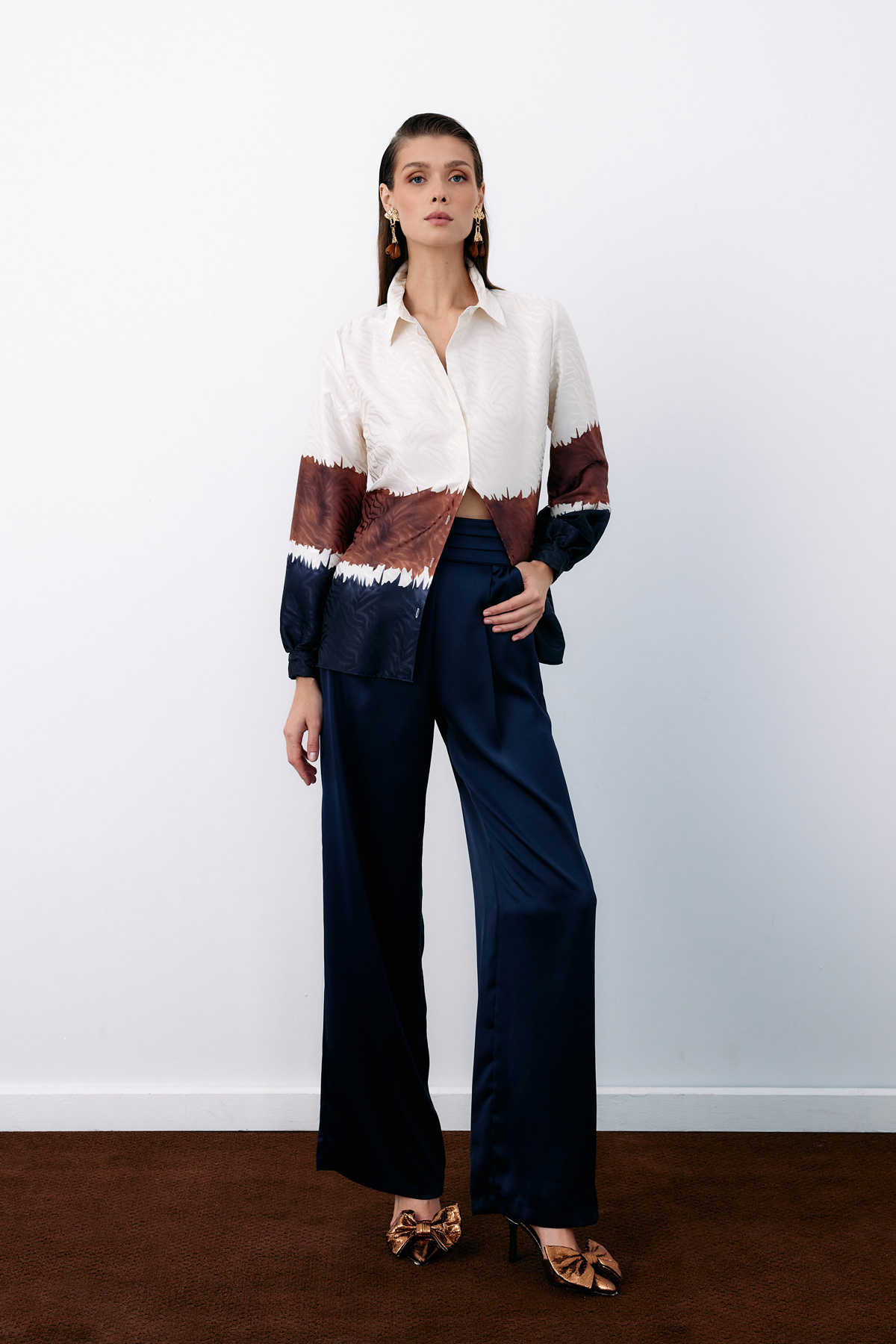 Renkli Klasik Gömlek - LACİVERT