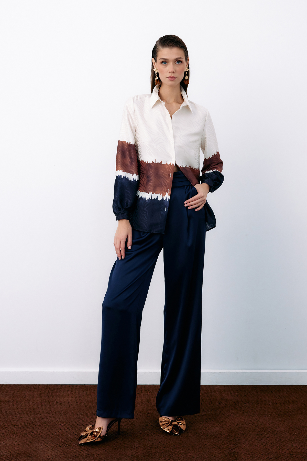 Renkli Klasik Gömlek - LACİVERT