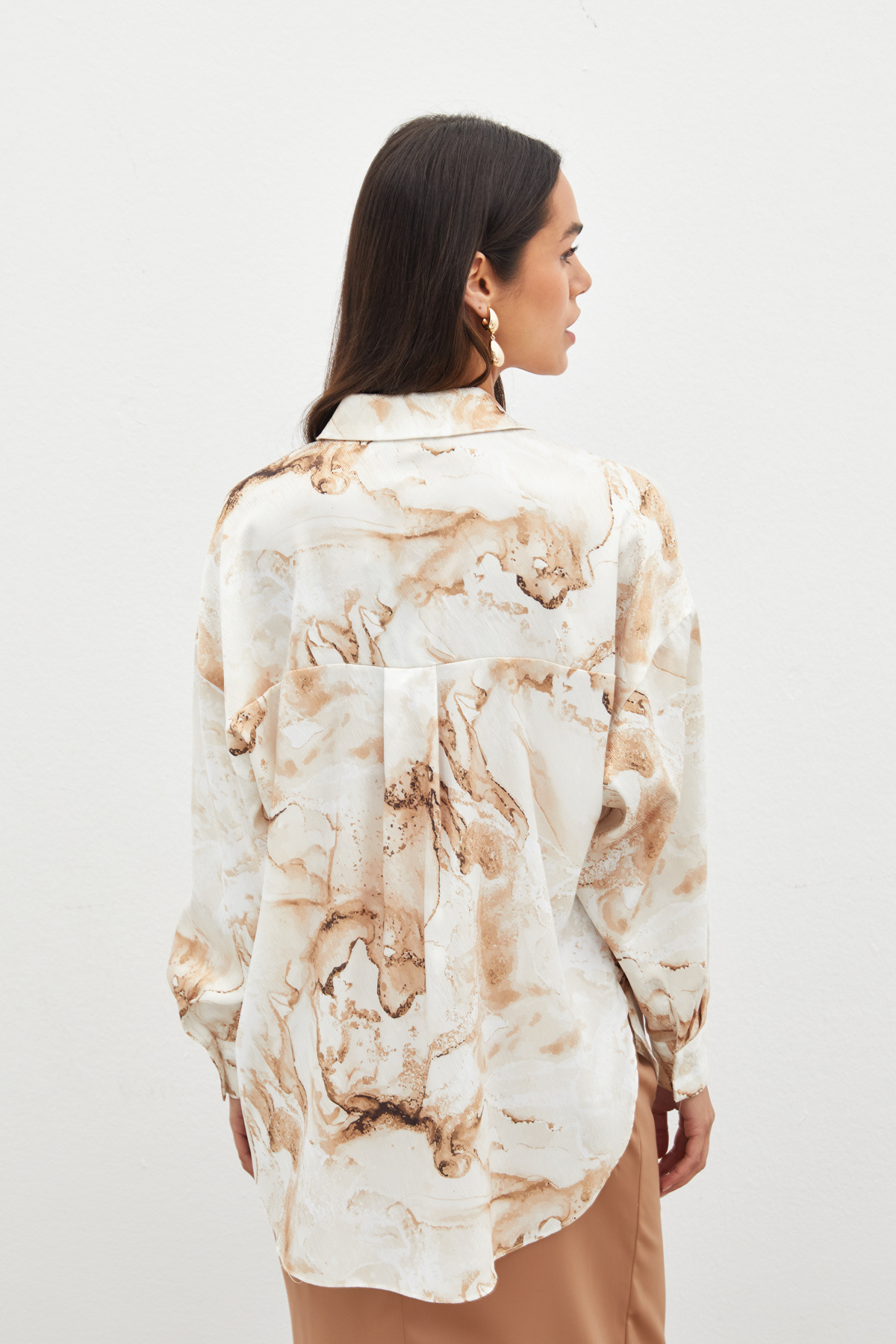 Renkli Salaş Gömlek - BEJ