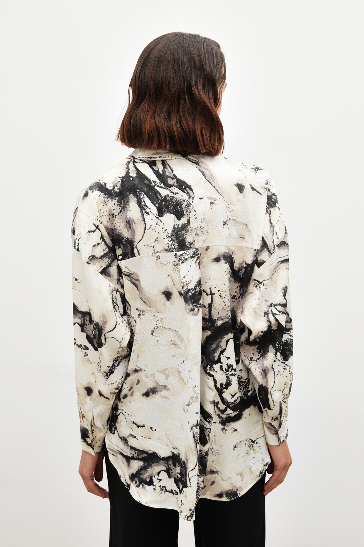 Renkli Salaş Gömlek - SİYAH