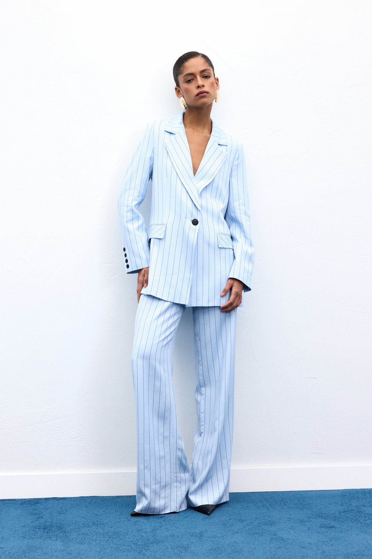 Rina Çizgili Pantolon - Bebe Mavi