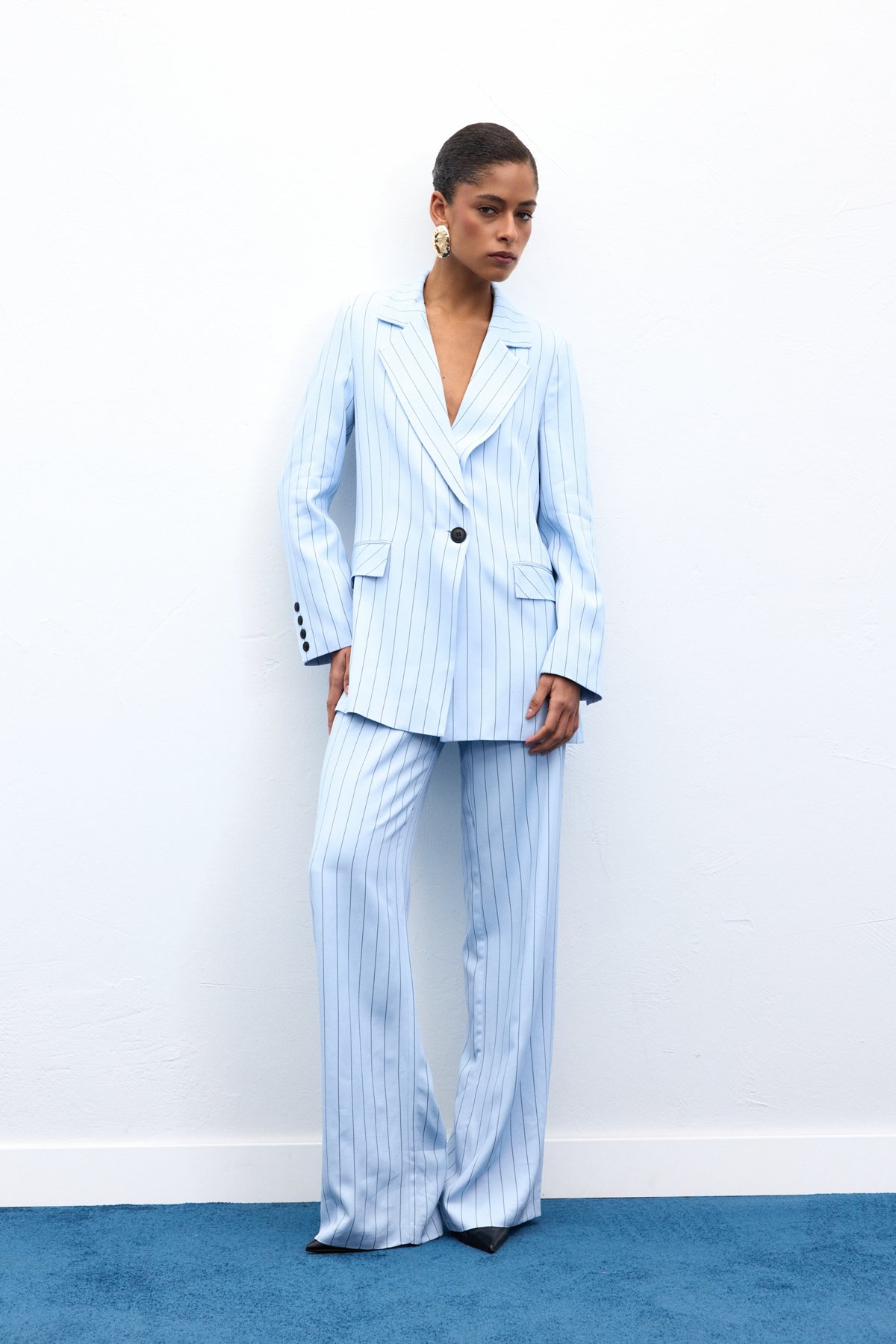 Rina Çizgili Pantolon - Bebe Mavi