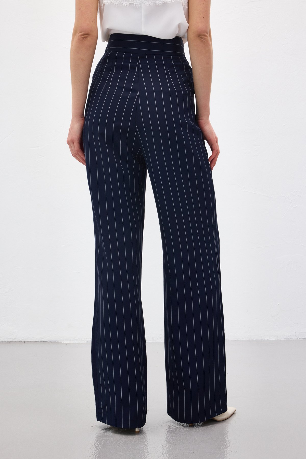 Rina Çizgili Pantolon - Lacivert