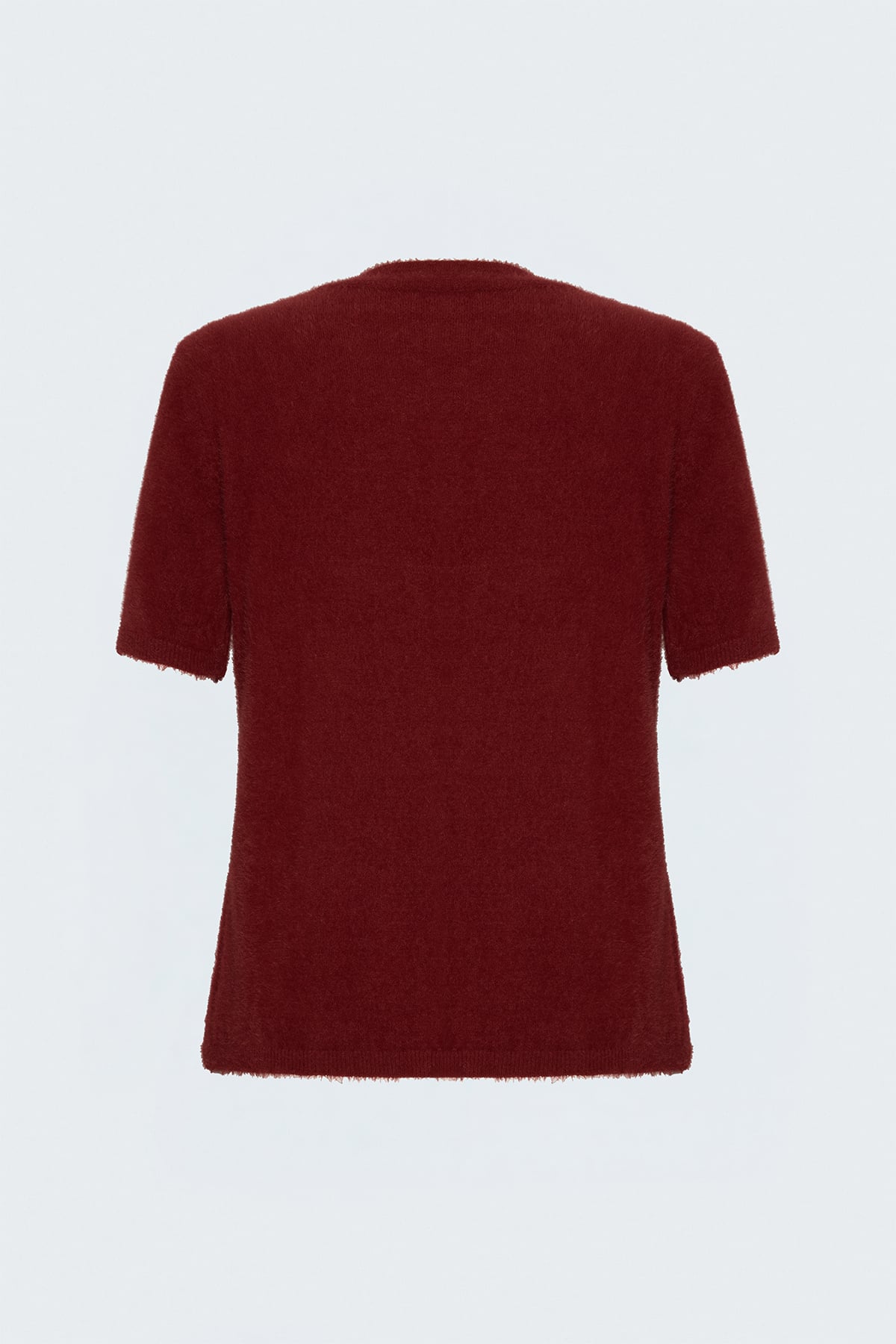 Bearded Short Sleeve Knitwear - Maroon