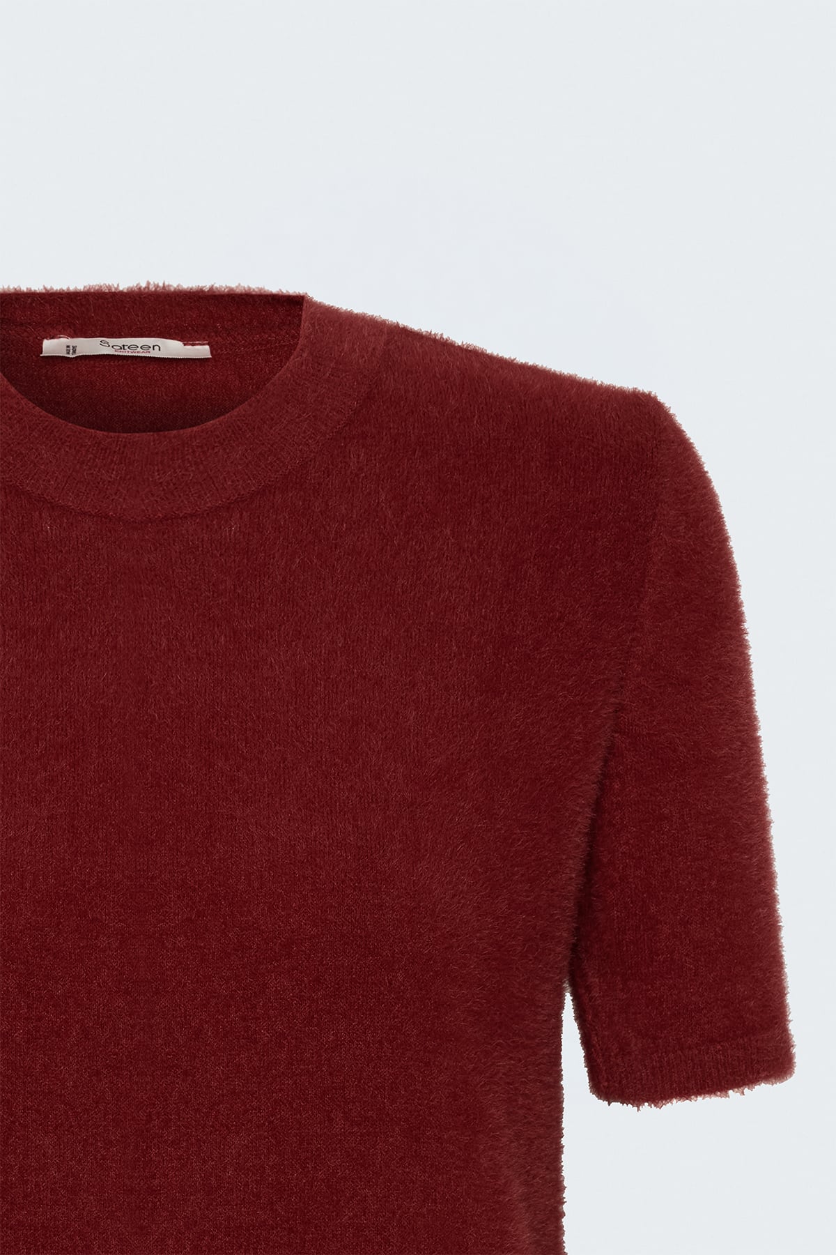 Bearded Short Sleeve Knitwear - Maroon