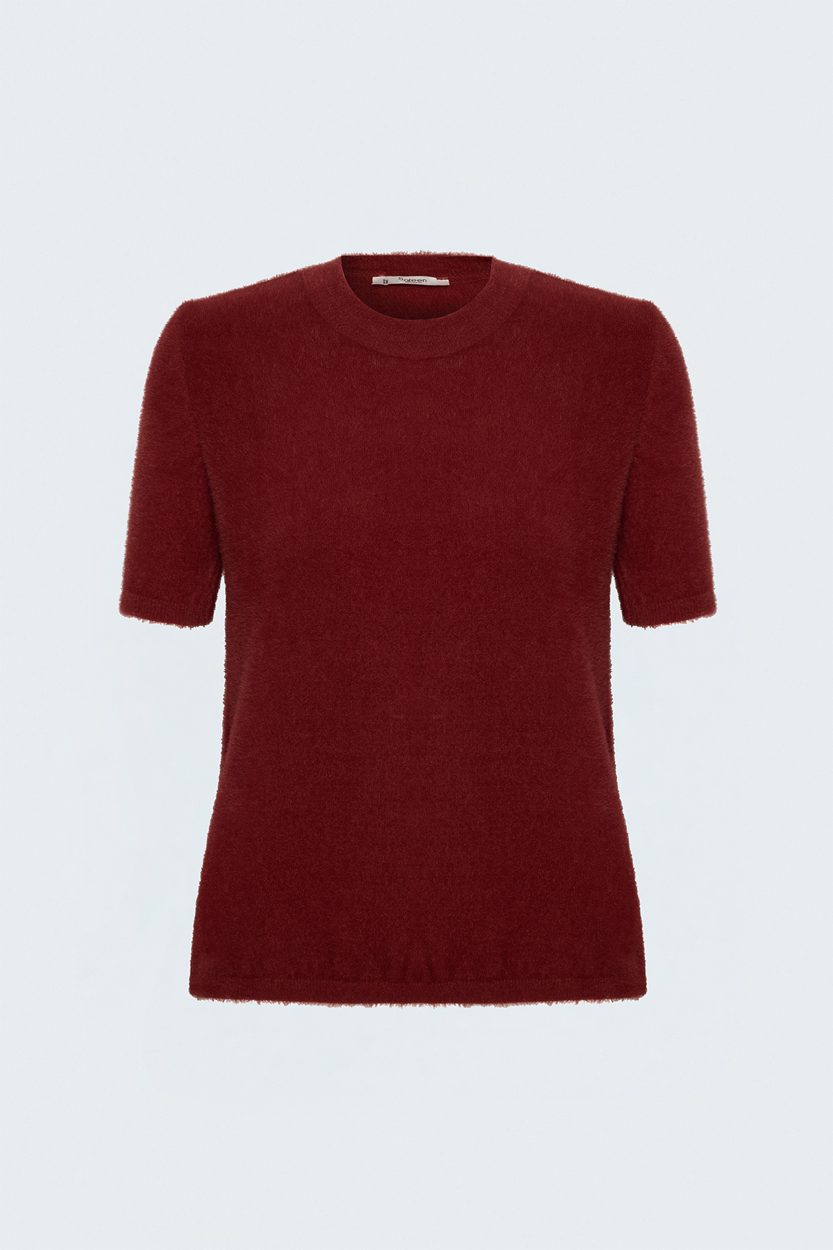 Bearded Short Sleeve Knitwear - Maroon