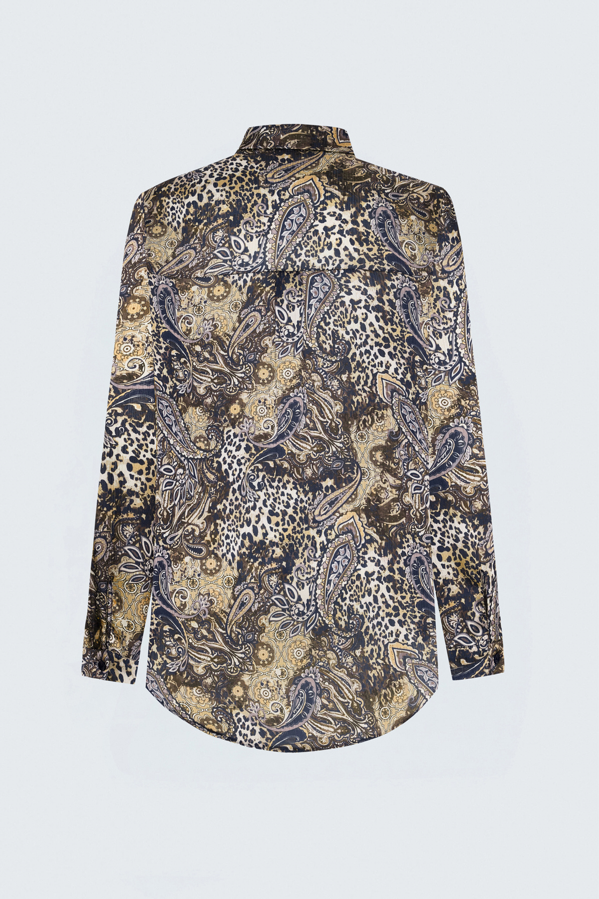 Şal Desenli Klasik Gömlek - Lacivert