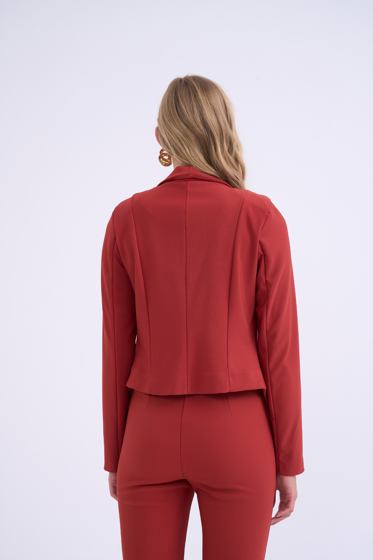Shawl collar cropped jacket - TILE