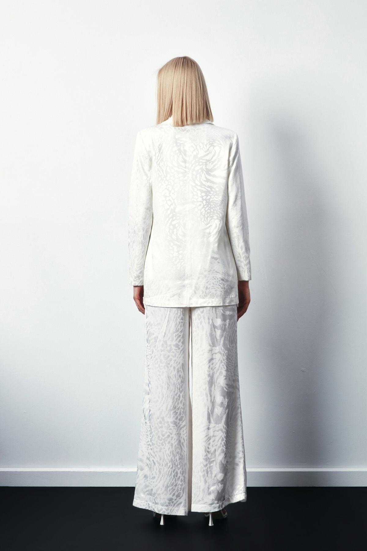 Şal Yaka Desenli Ceket - EKRU