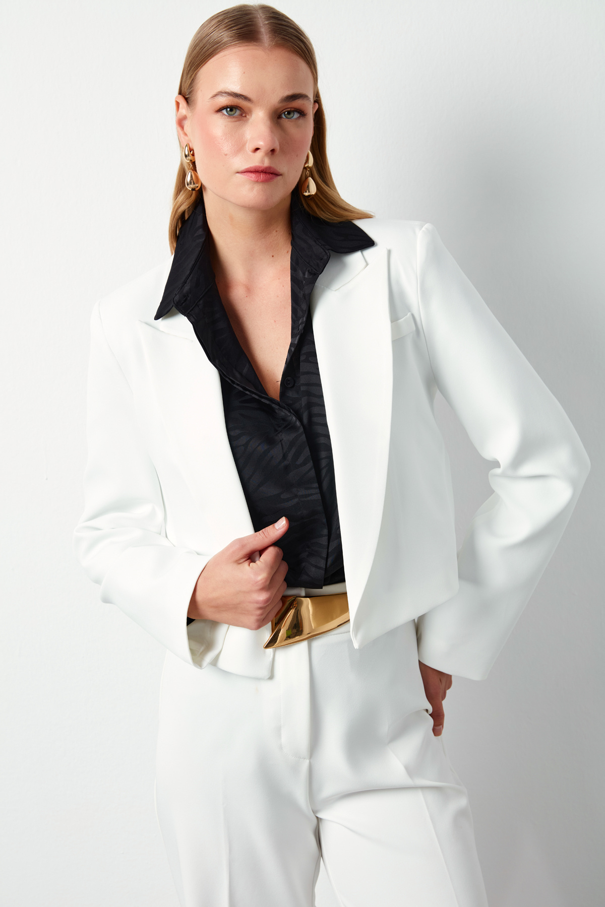 Şal Yaka Kısa Ceket - EKRU