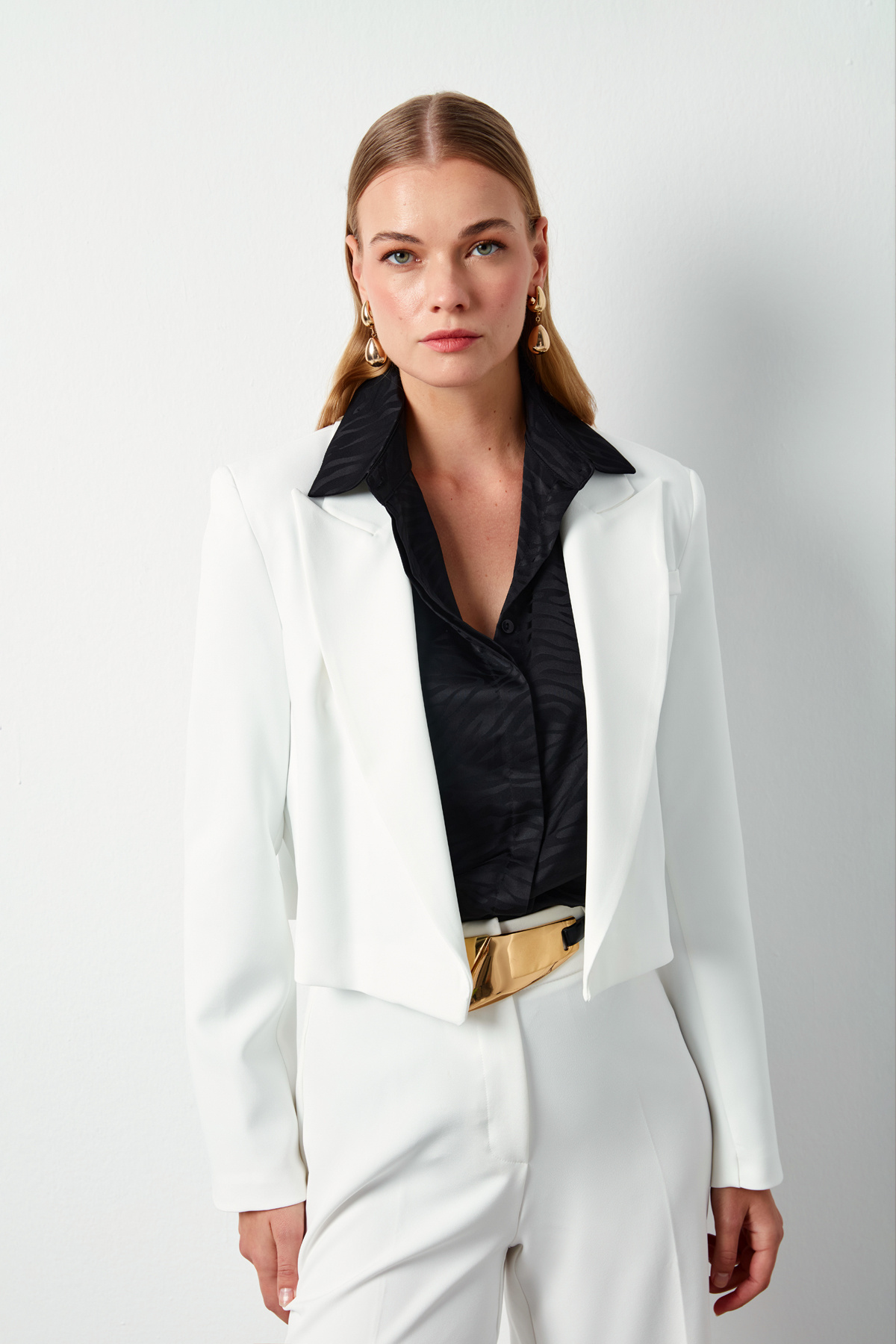 Şal Yaka Kısa Ceket - EKRU