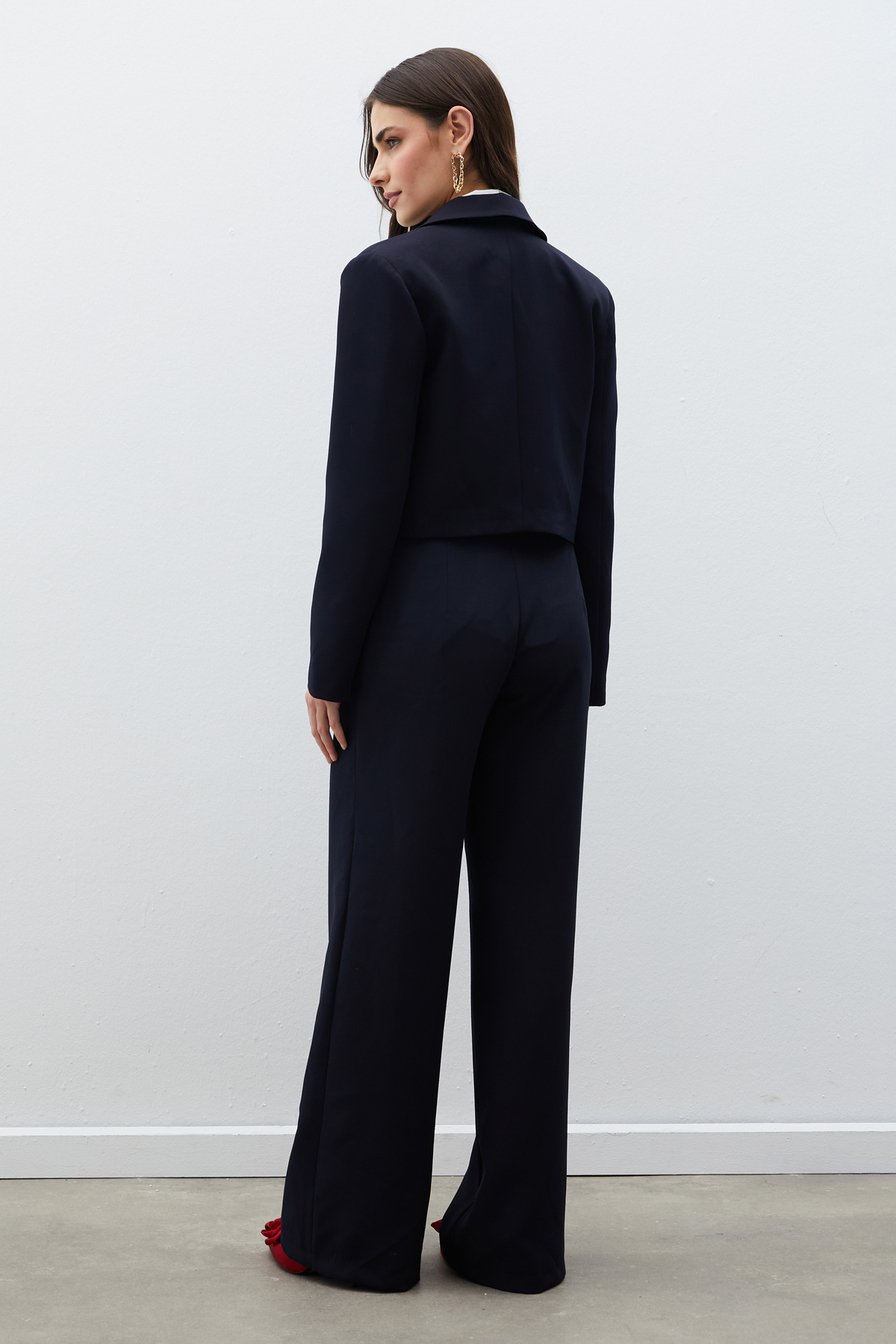 Şal Yaka Kısa Ceket - LACİVERT