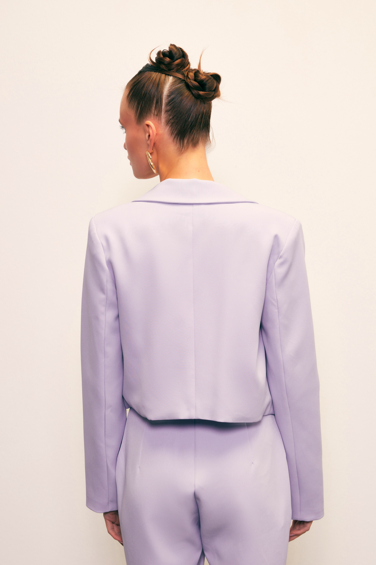 Şal Yaka Kısa Ceket - LİLA