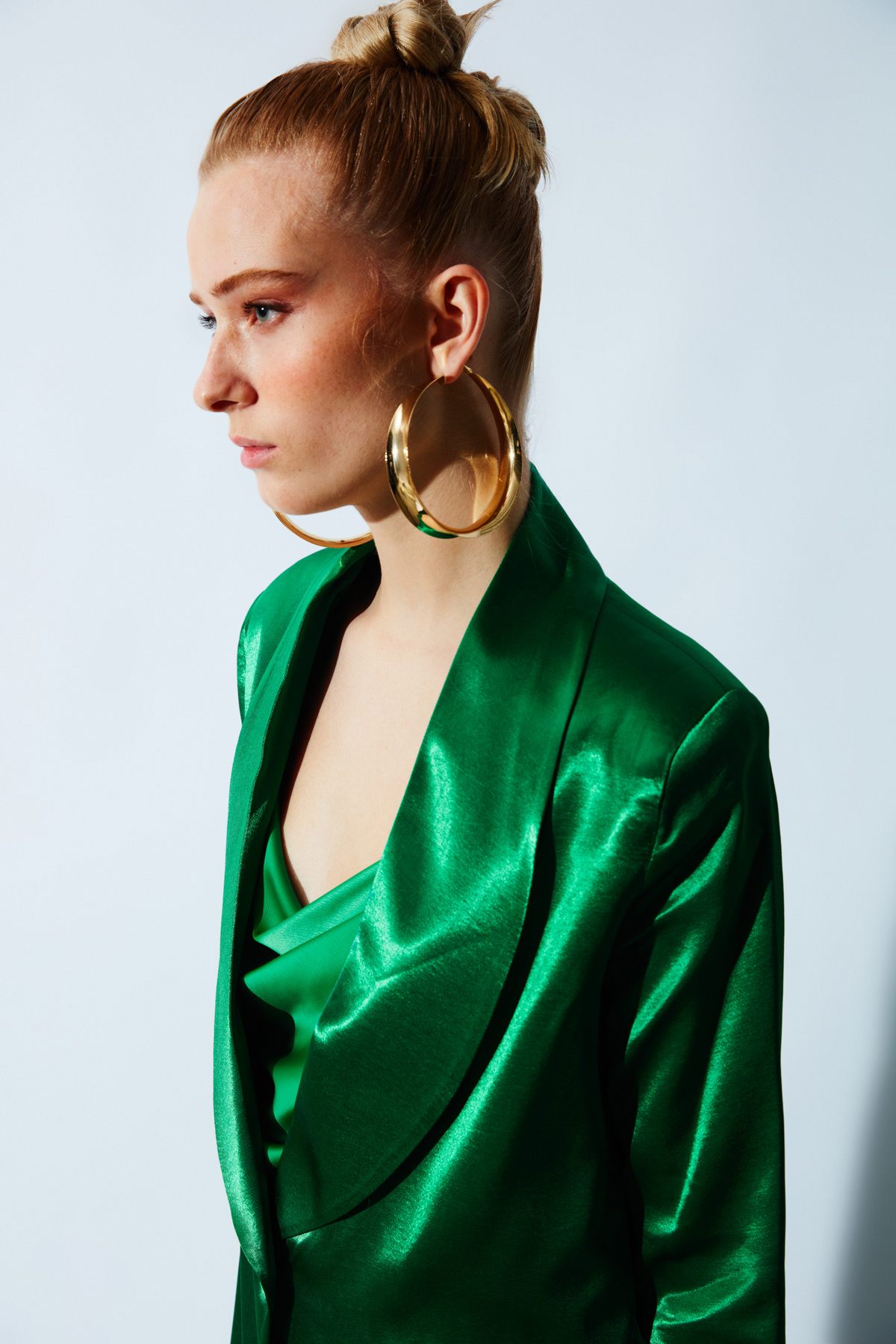 Şal Yaka Saten Ceket - ZÜMRÜT