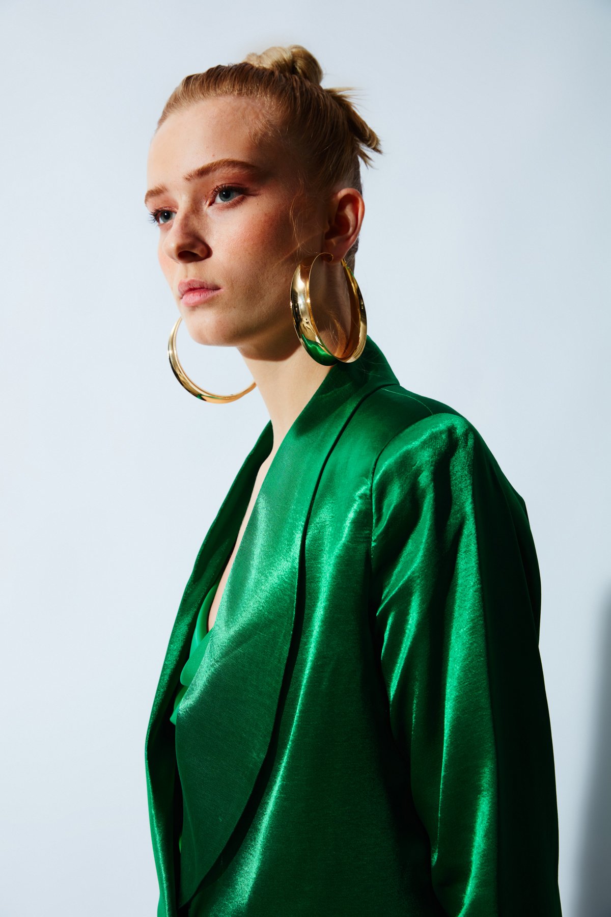 Şal Yaka Saten Ceket - ZÜMRÜT