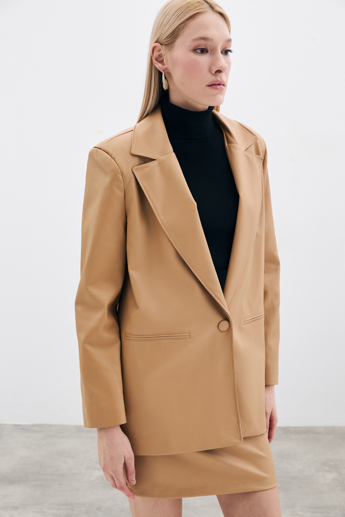 Salaş Deri Ceket - Bej