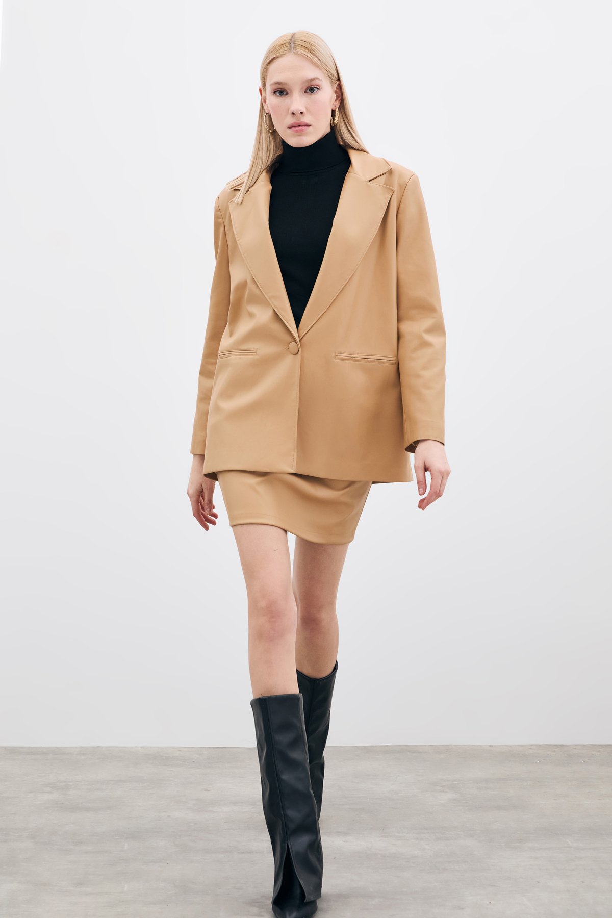 Salaş Deri Ceket - Bej