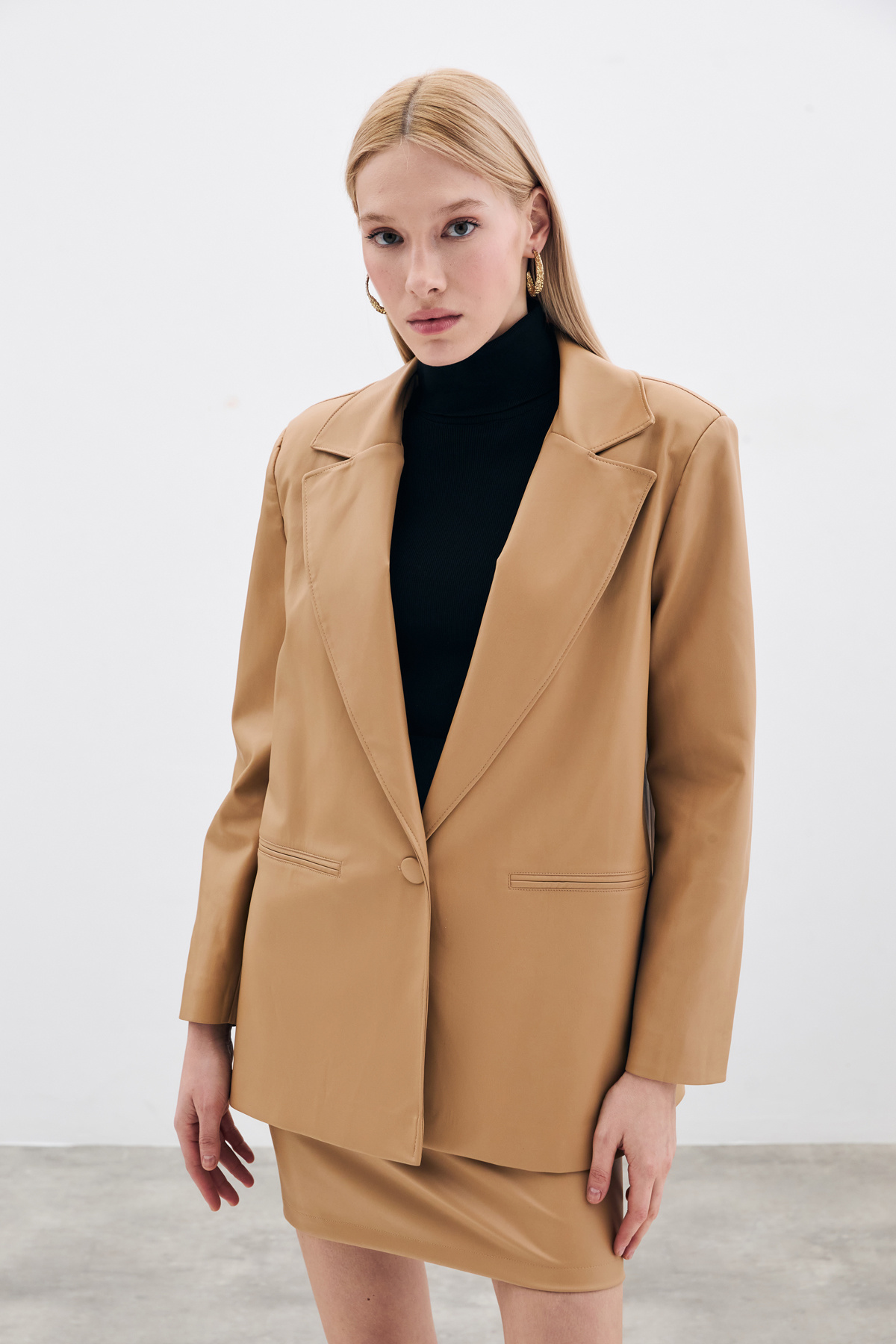 Salaş Deri Ceket - Bej