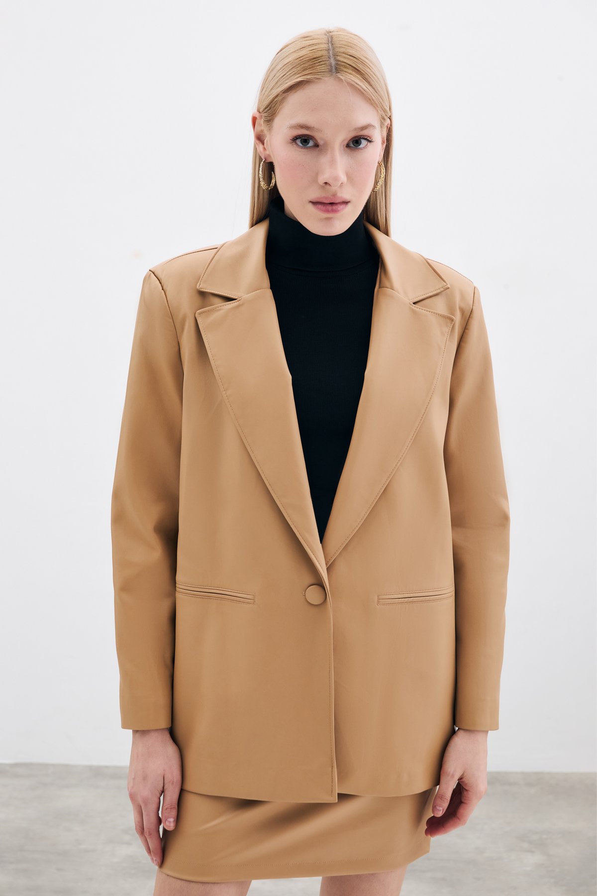 Salaş Deri Ceket - Bej