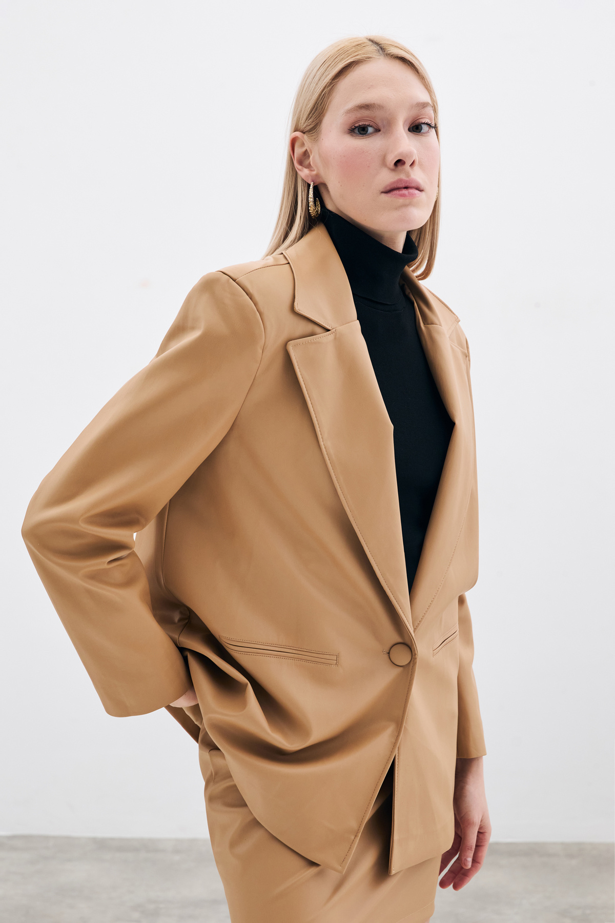 Salaş Deri Ceket - Bej