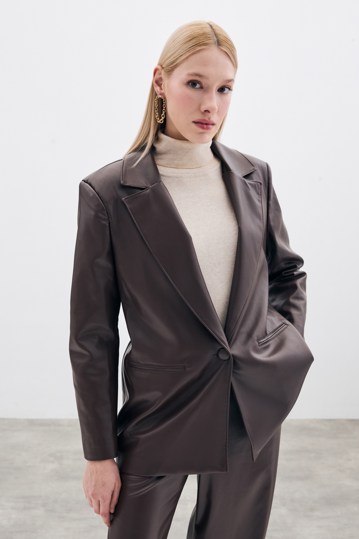 Salaş Deri Ceket - Kahve