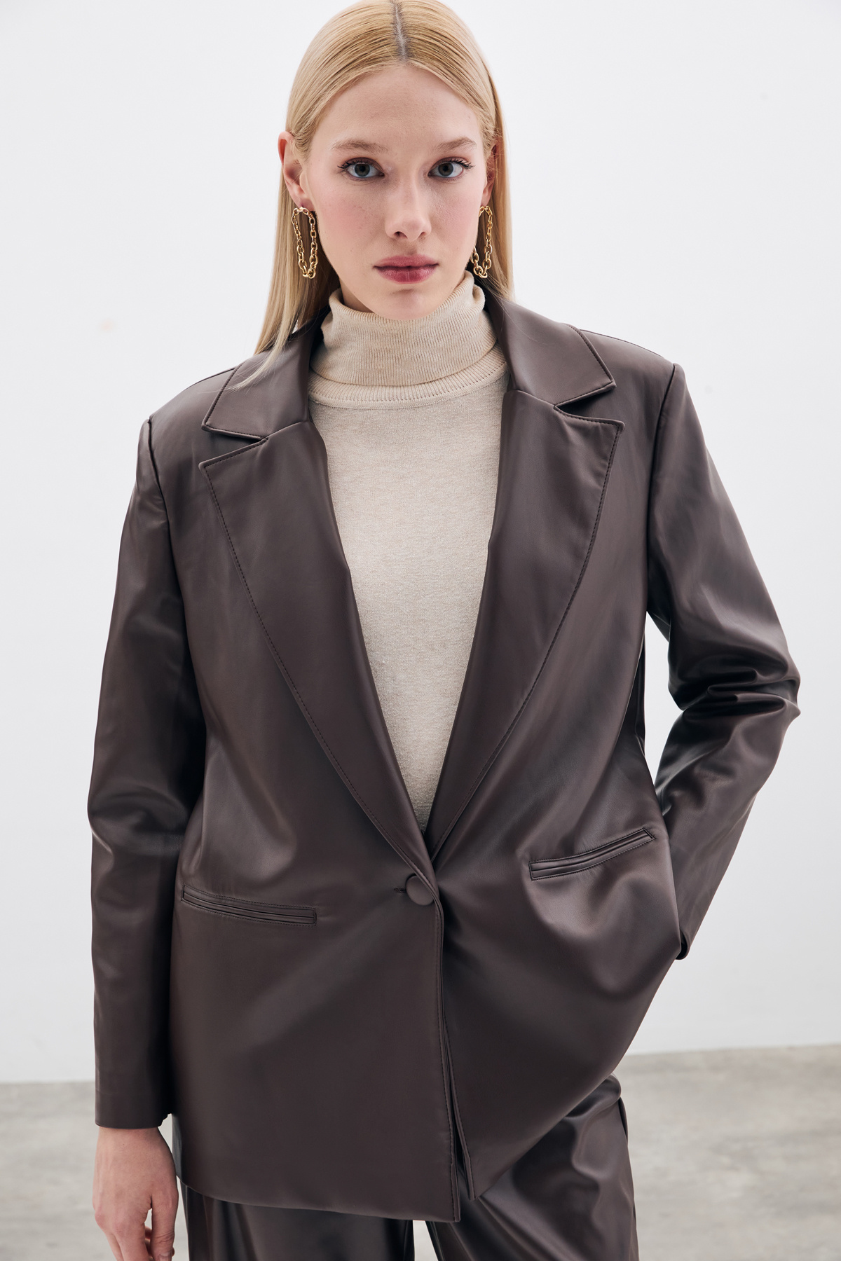 Salaş Deri Ceket - Kahve