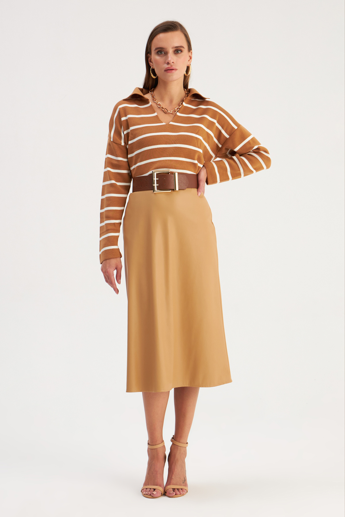 Salaş Deri Etek - BEJ