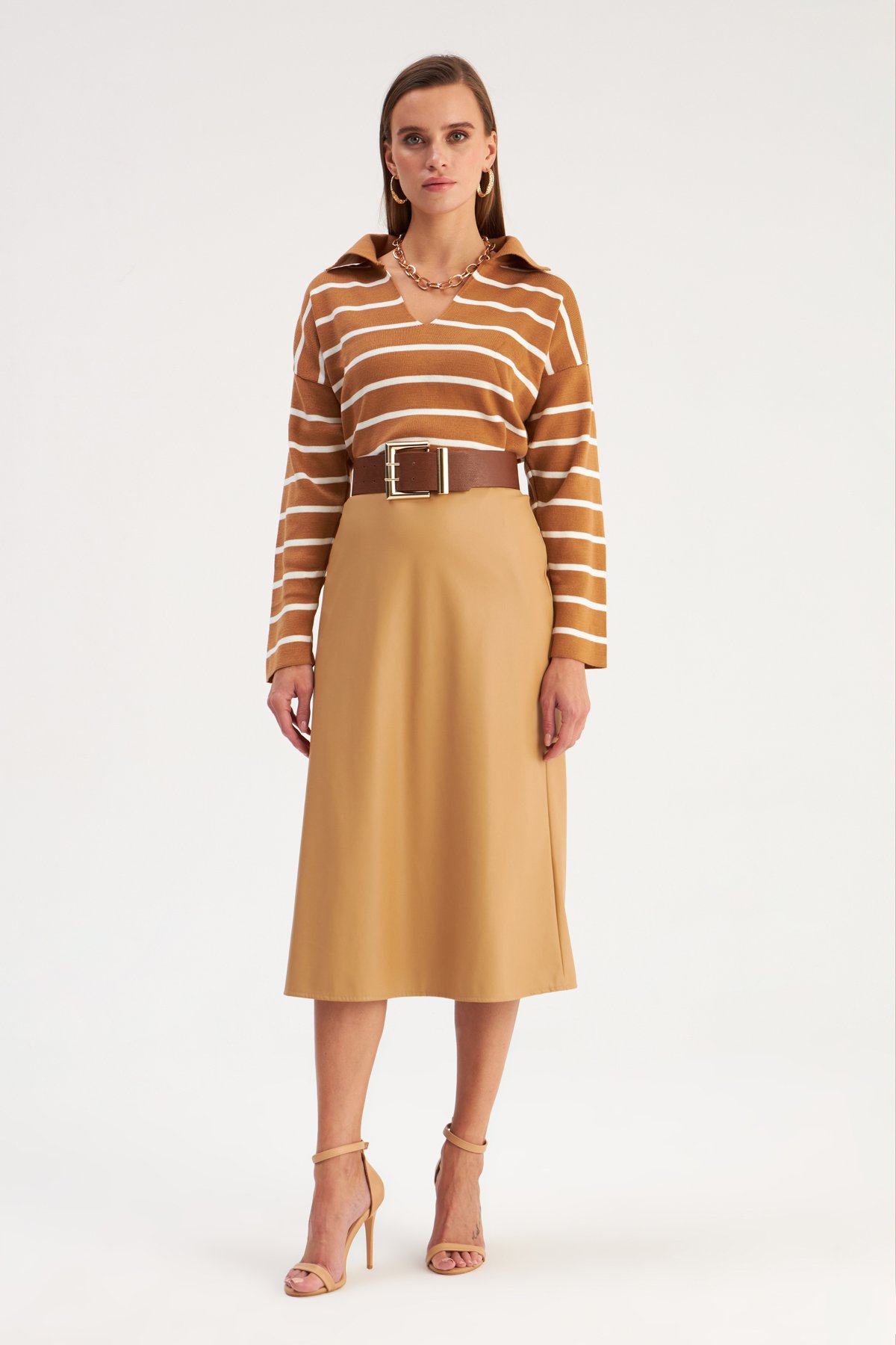 Salaş Deri Etek - BEJ