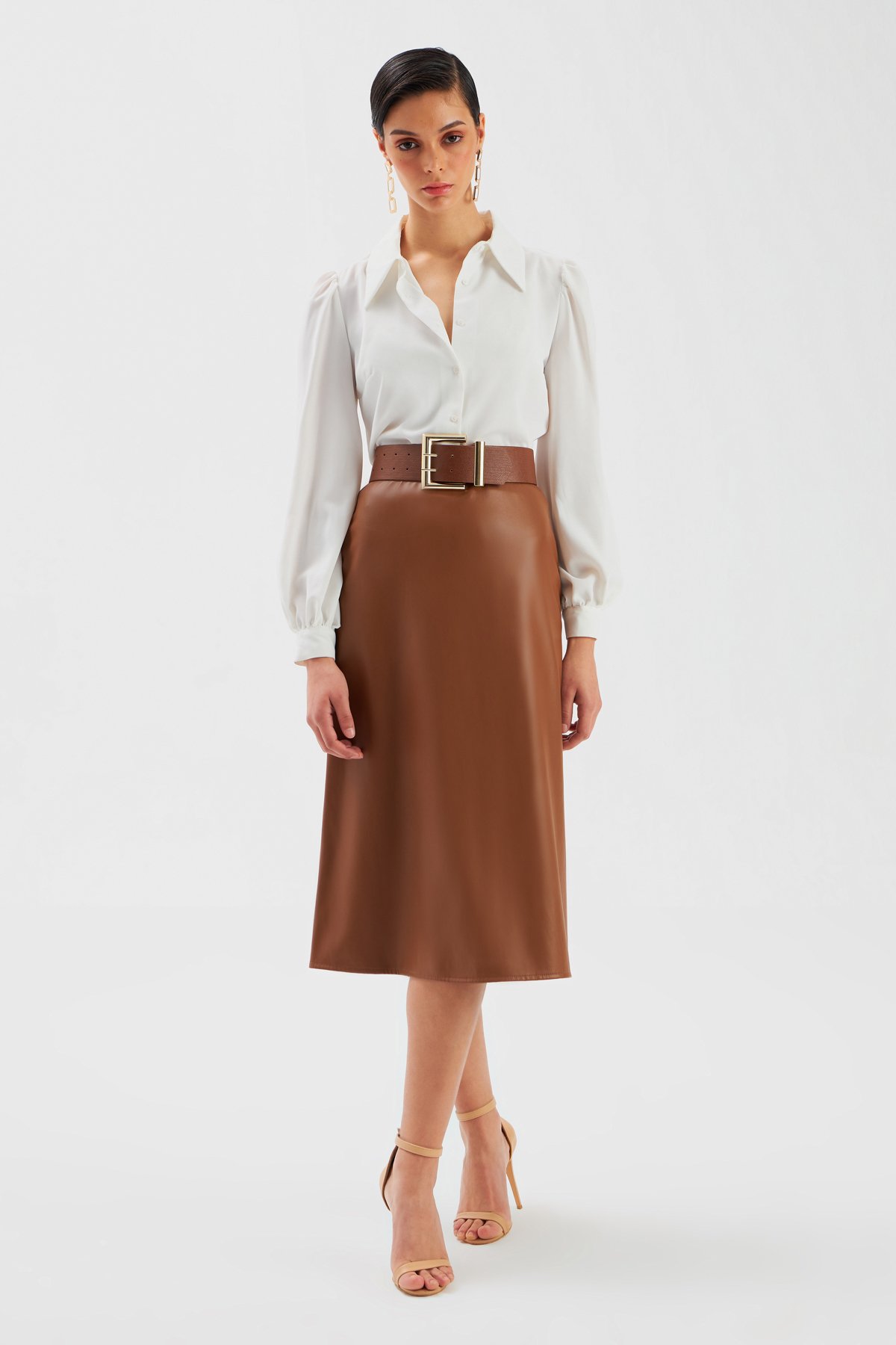 Salaş Deri Etek - KAHVE