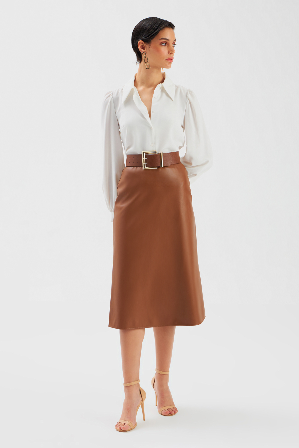 Salaş Deri Etek - KAHVE