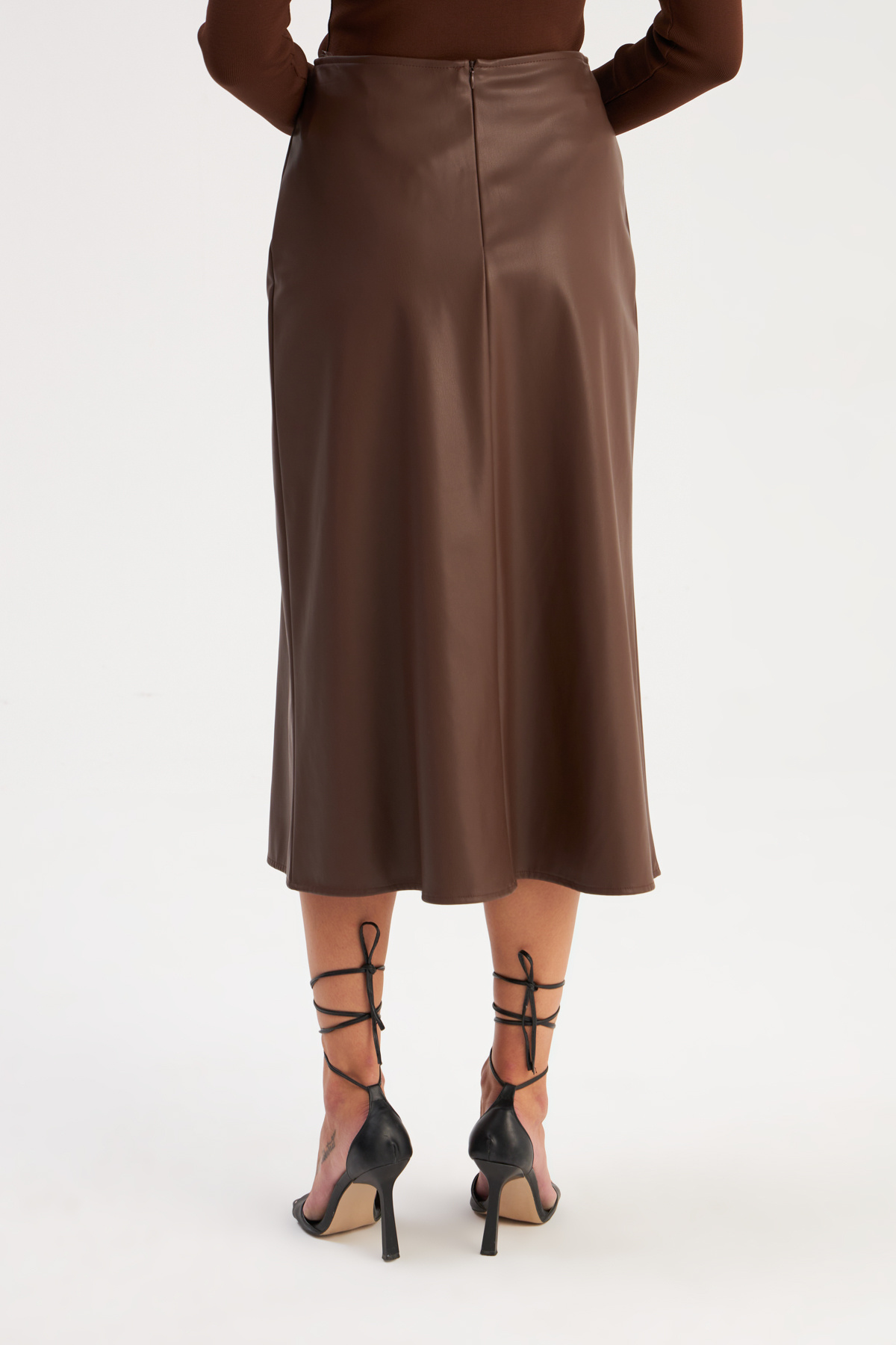 Salaş Deri Etek - KOYU KAHVE