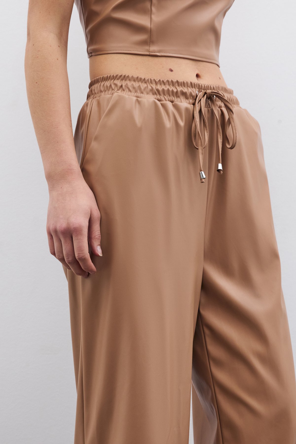 Salaş Deri Pantolon - Bej