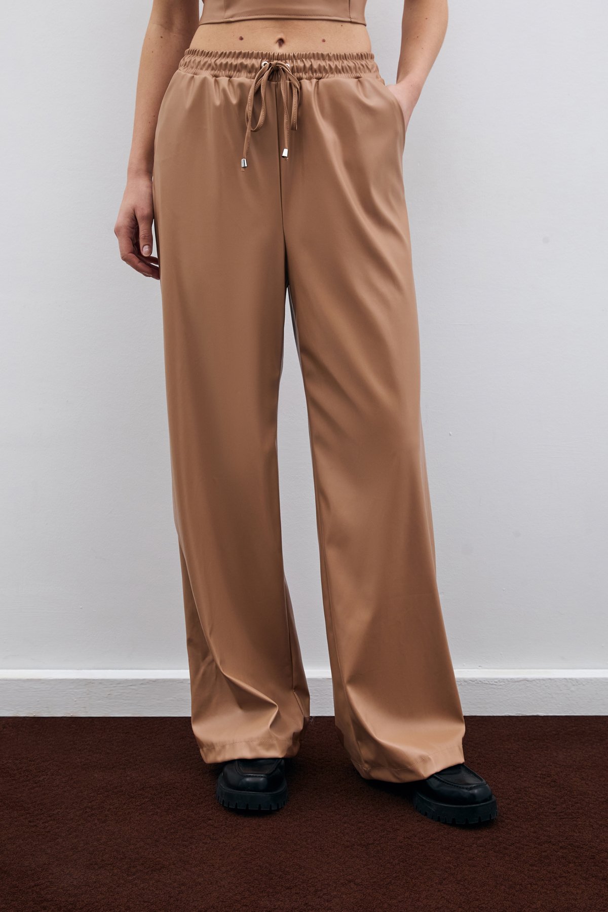 Salaş Deri Pantolon - Bej