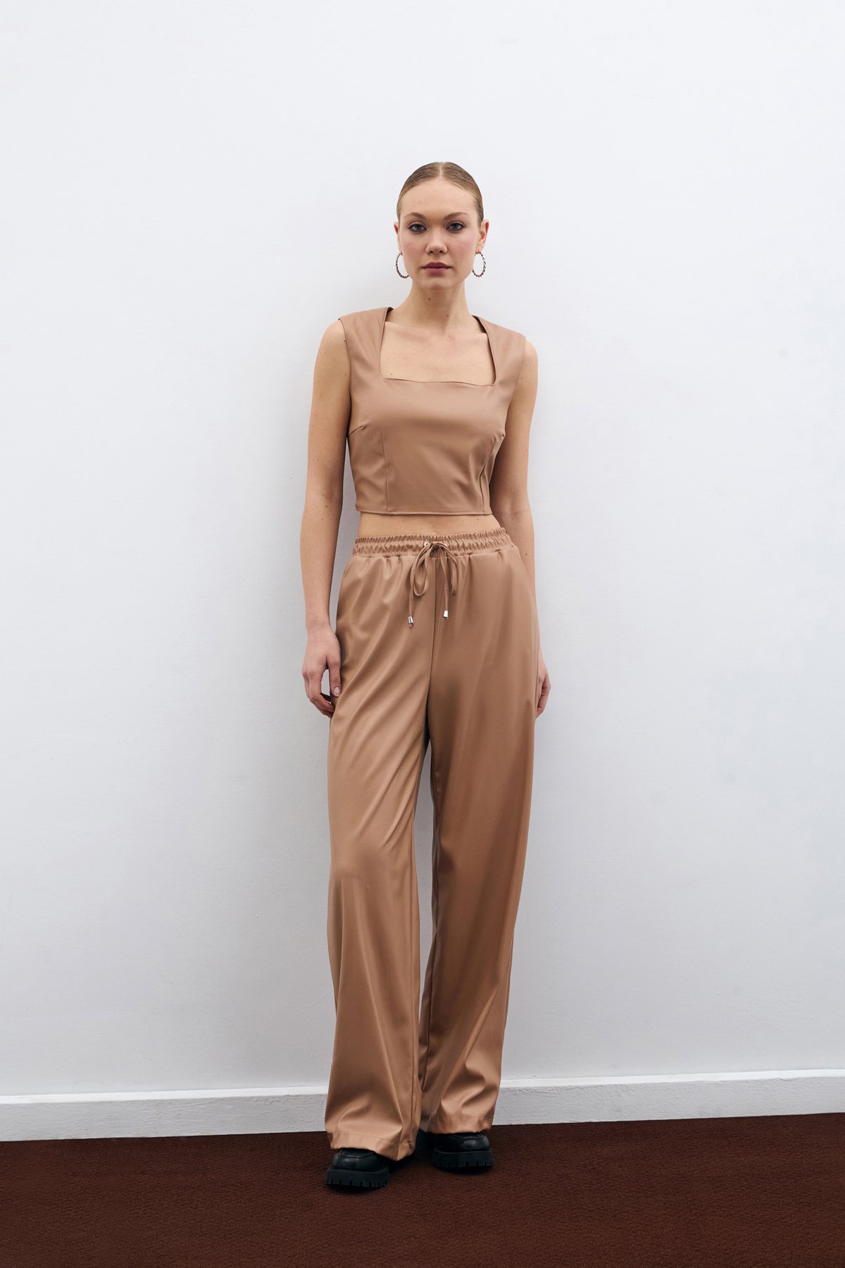 Salaş Deri Pantolon - Bej