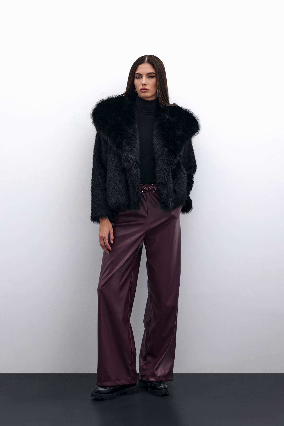 Salaş Deri Pantolon - Bordo