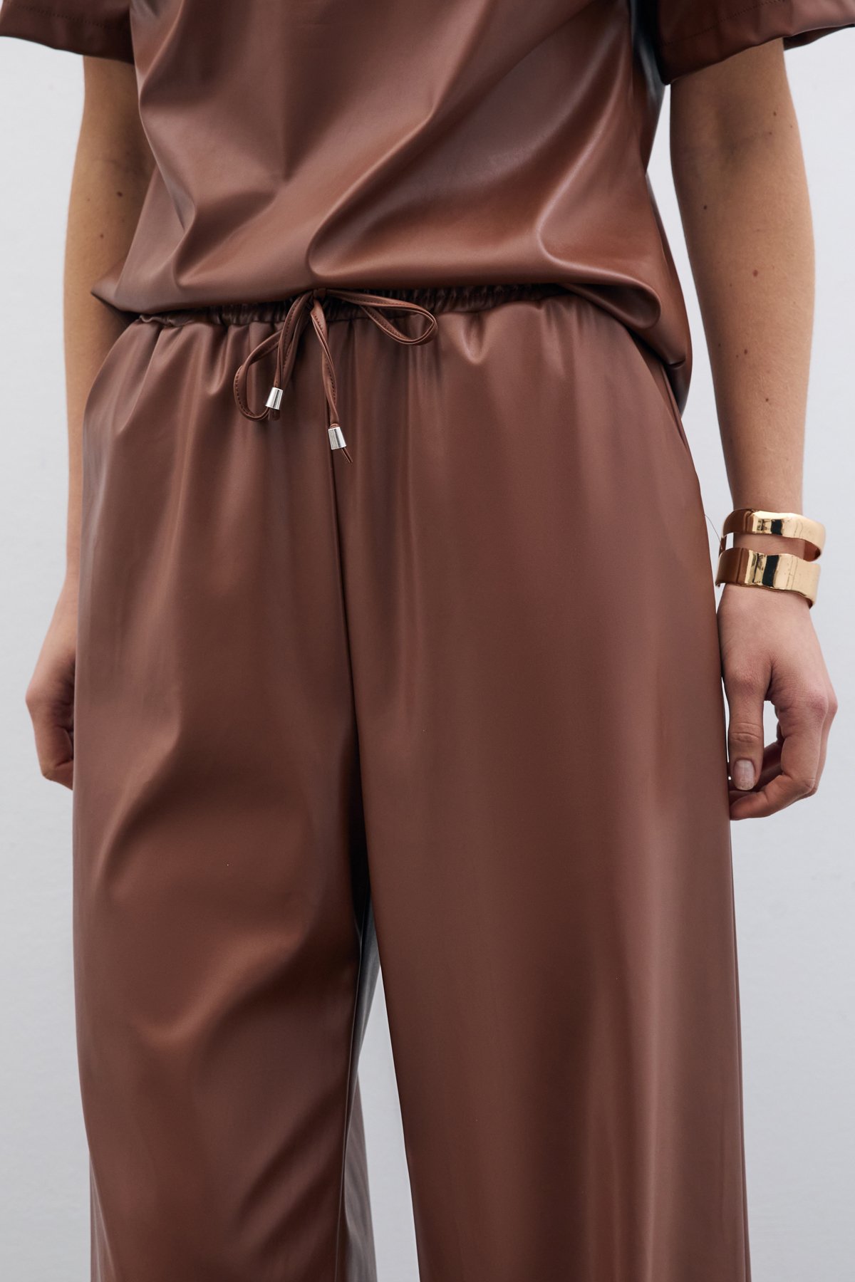 Salaş Deri Pantolon - Kahve