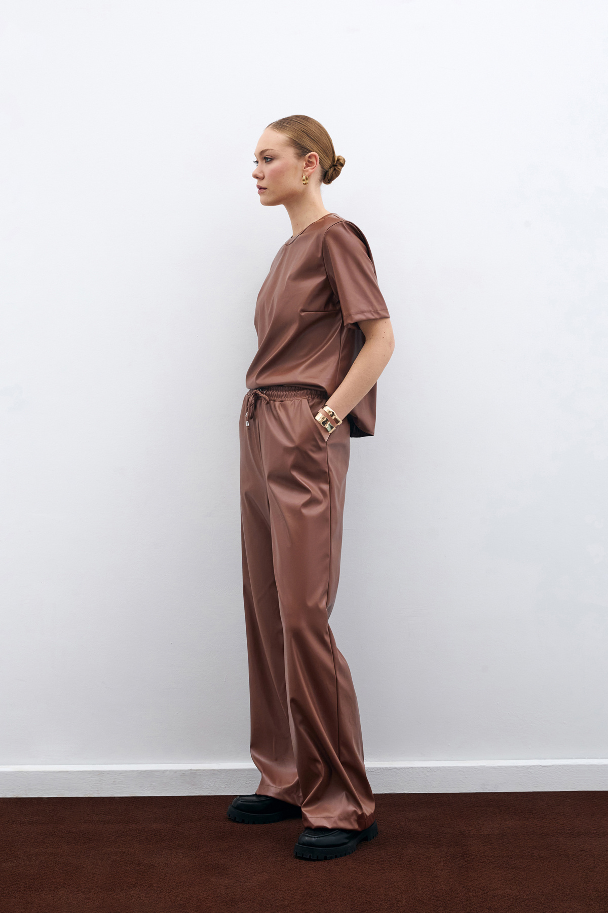 Salaş Deri Pantolon - Kahve