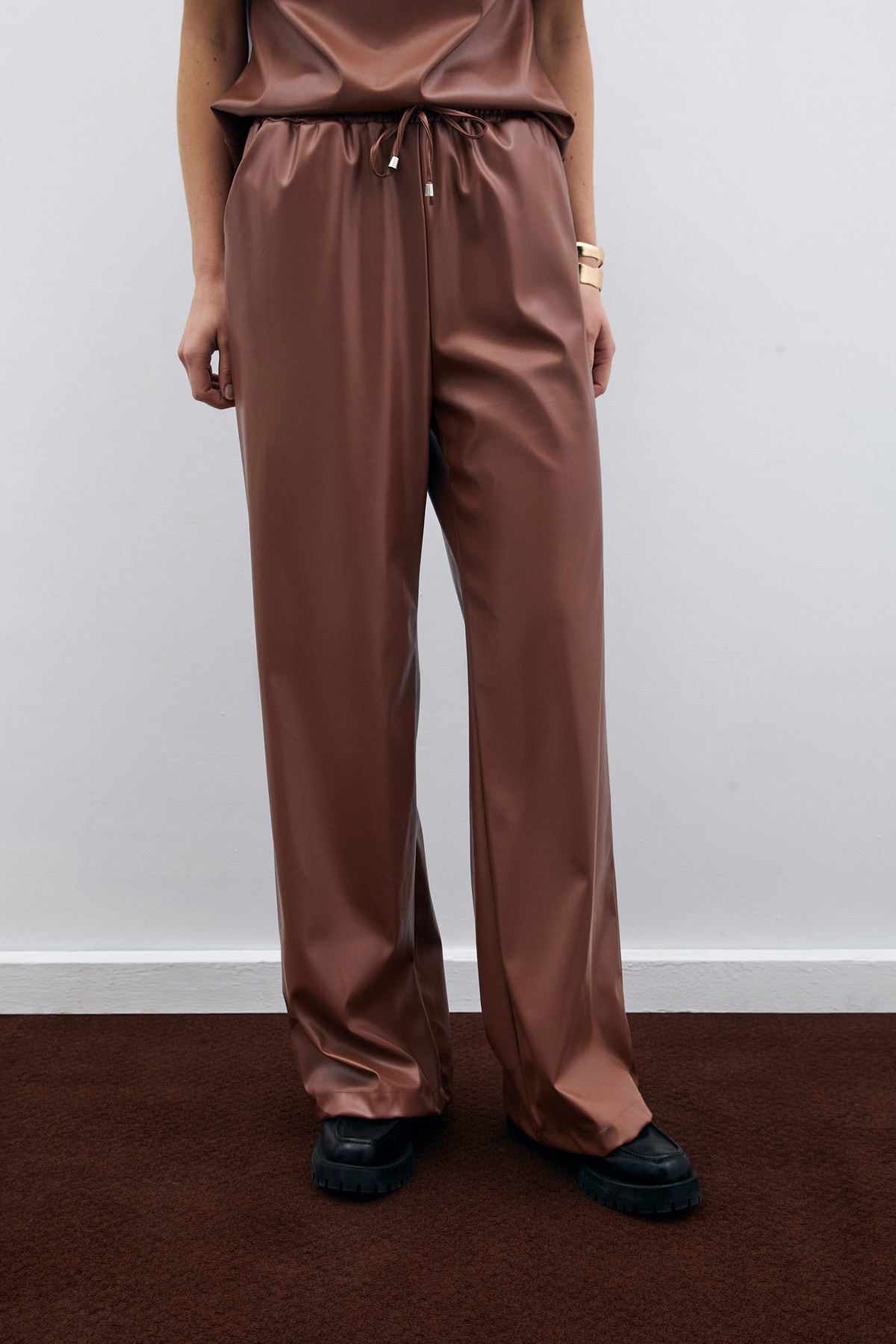 Salaş Deri Pantolon - Kahve