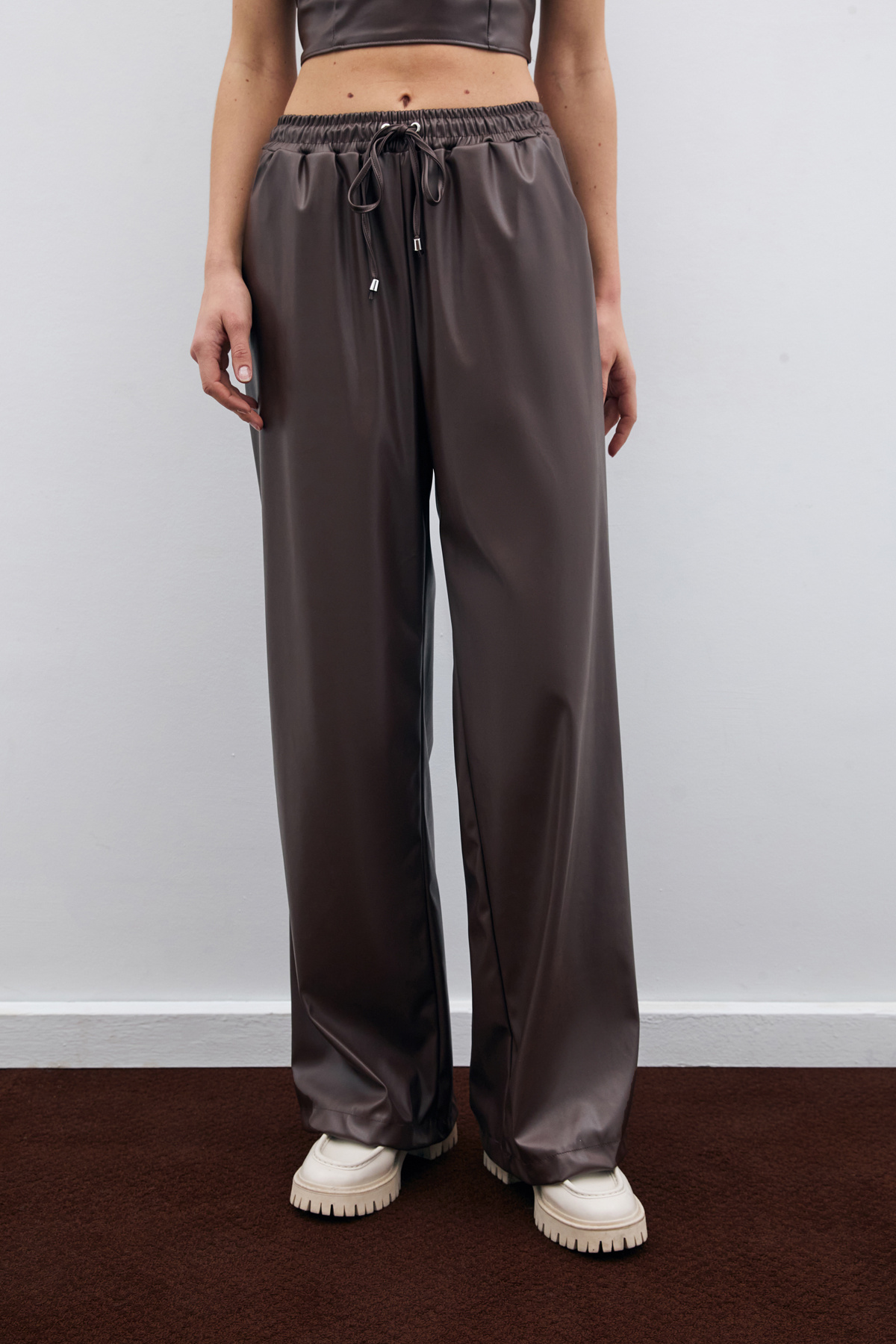 Salaş Deri Pantolon - Koyu Kahve