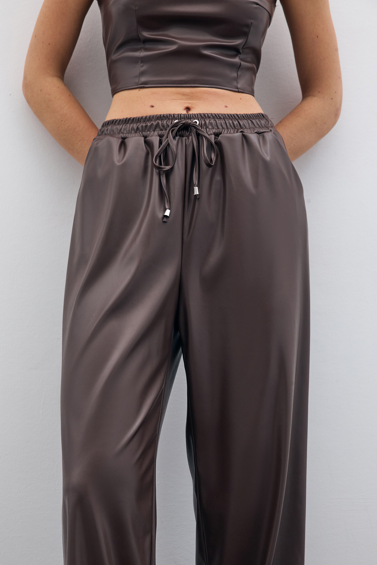 Salaş Deri Pantolon - Koyu Kahve