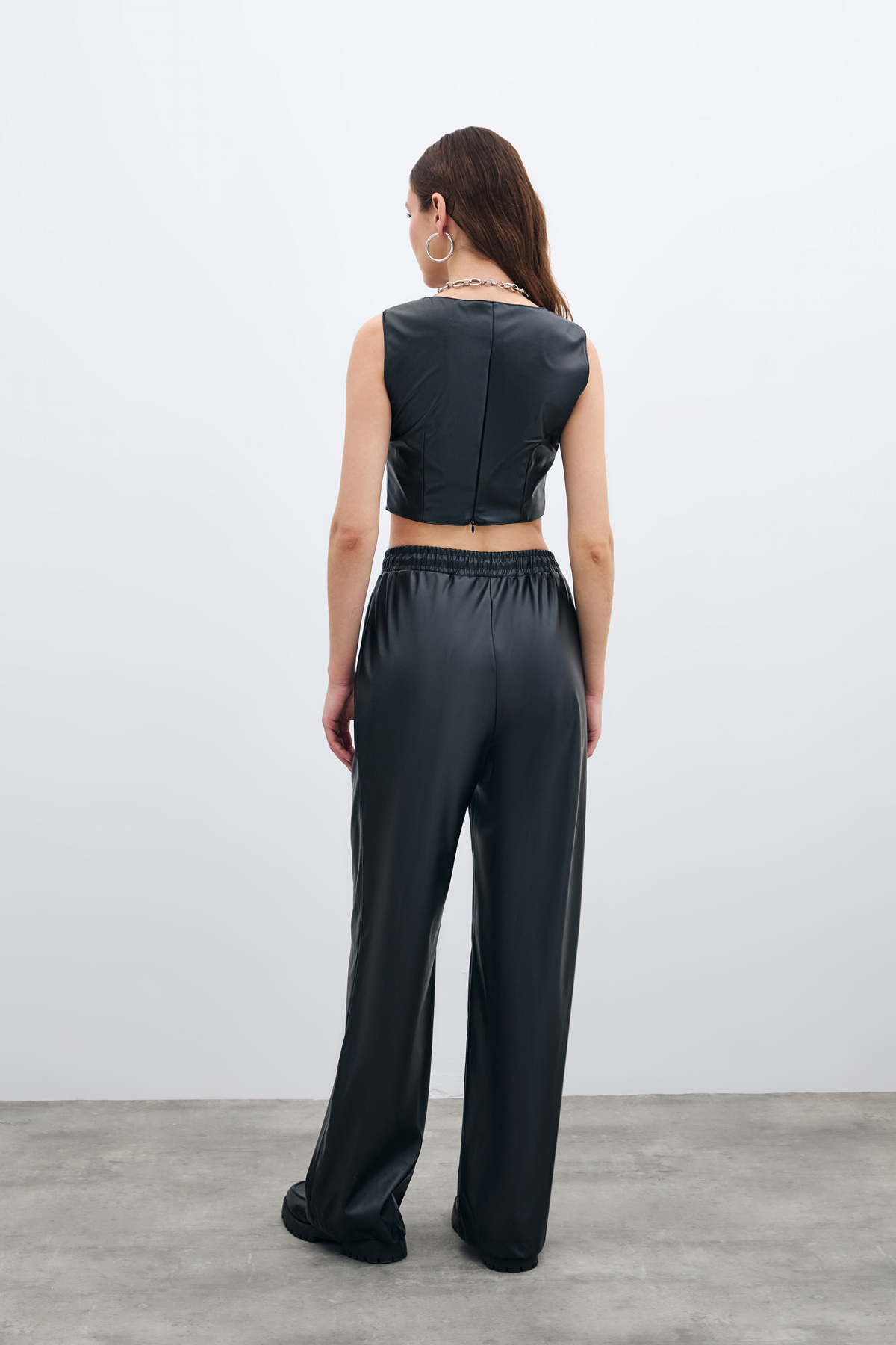 Salaş Deri Pantolon - Siyah