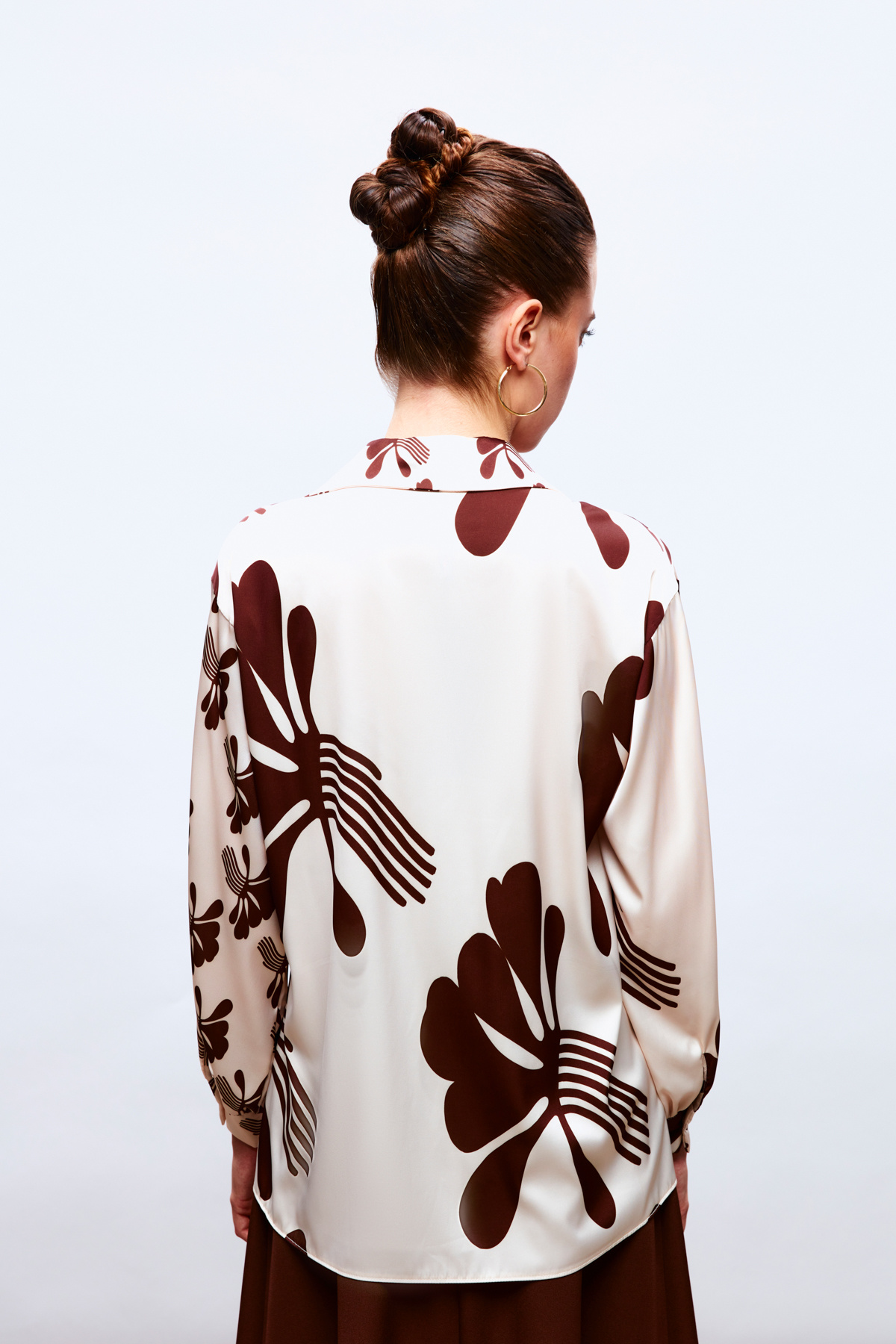 Shabby Patterned Shirt - BEIGE-COFFEE
