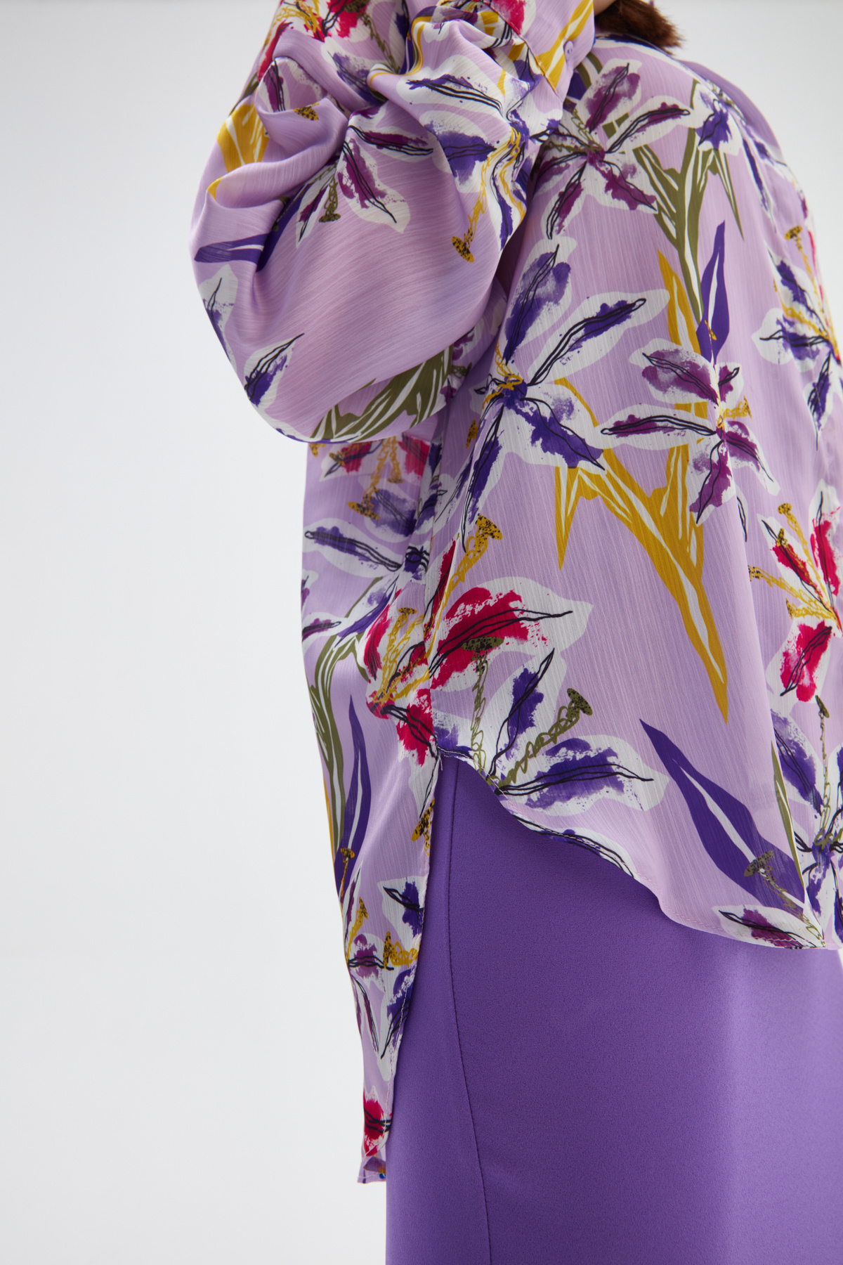 Salaş Desenli Gömlek - LİLA