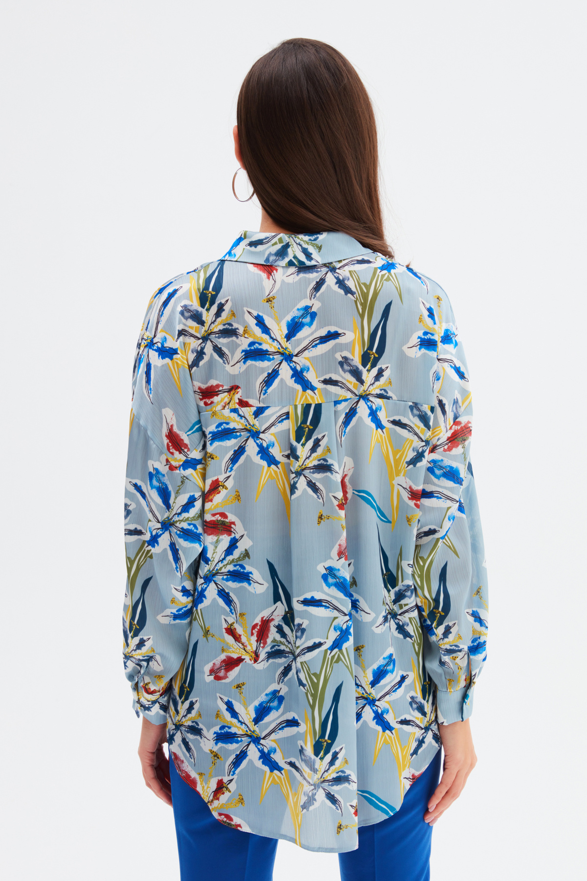 Salaş Desenli Gömlek - MAVİ