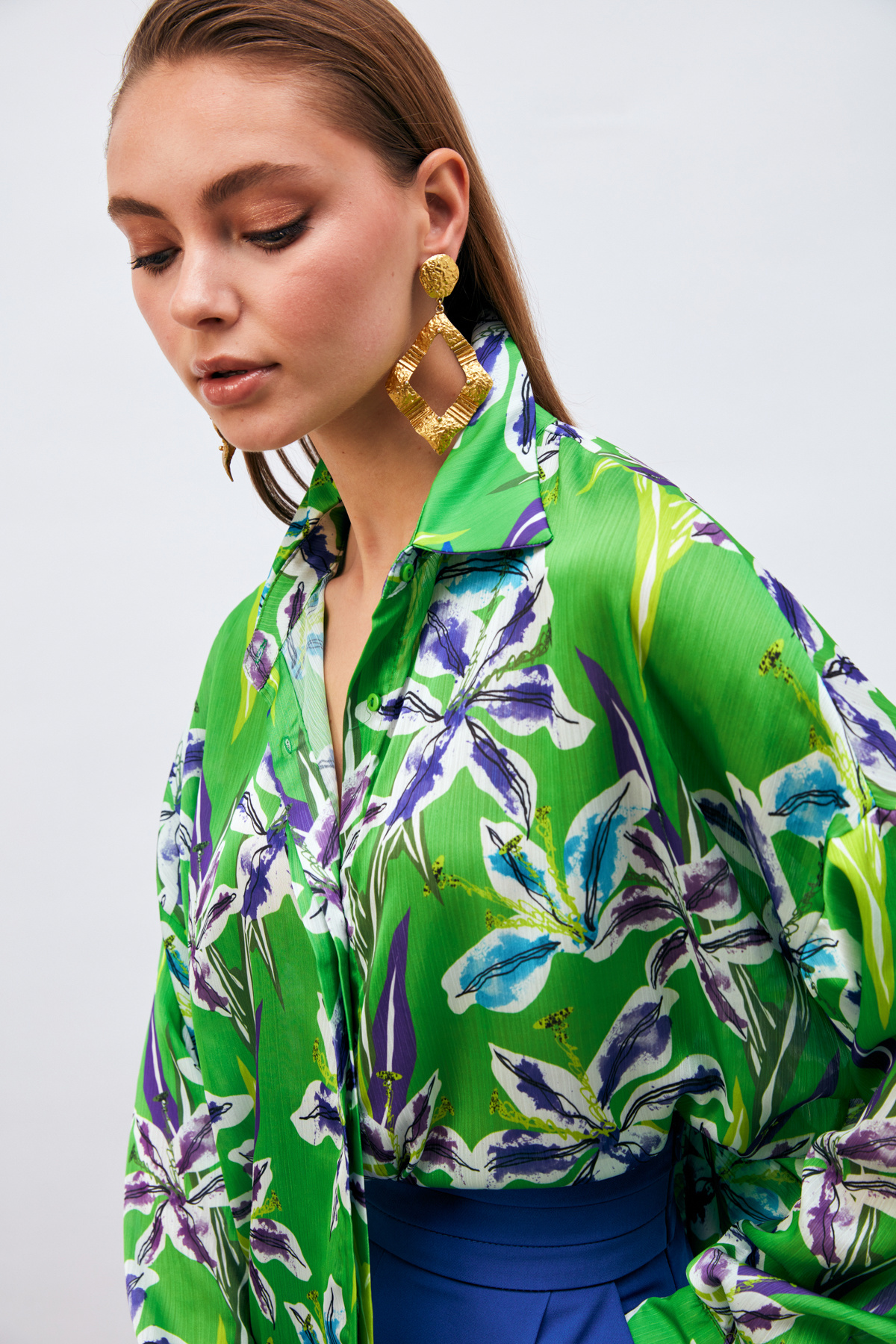 Salaş Desenli Gömlek - YEŞİL