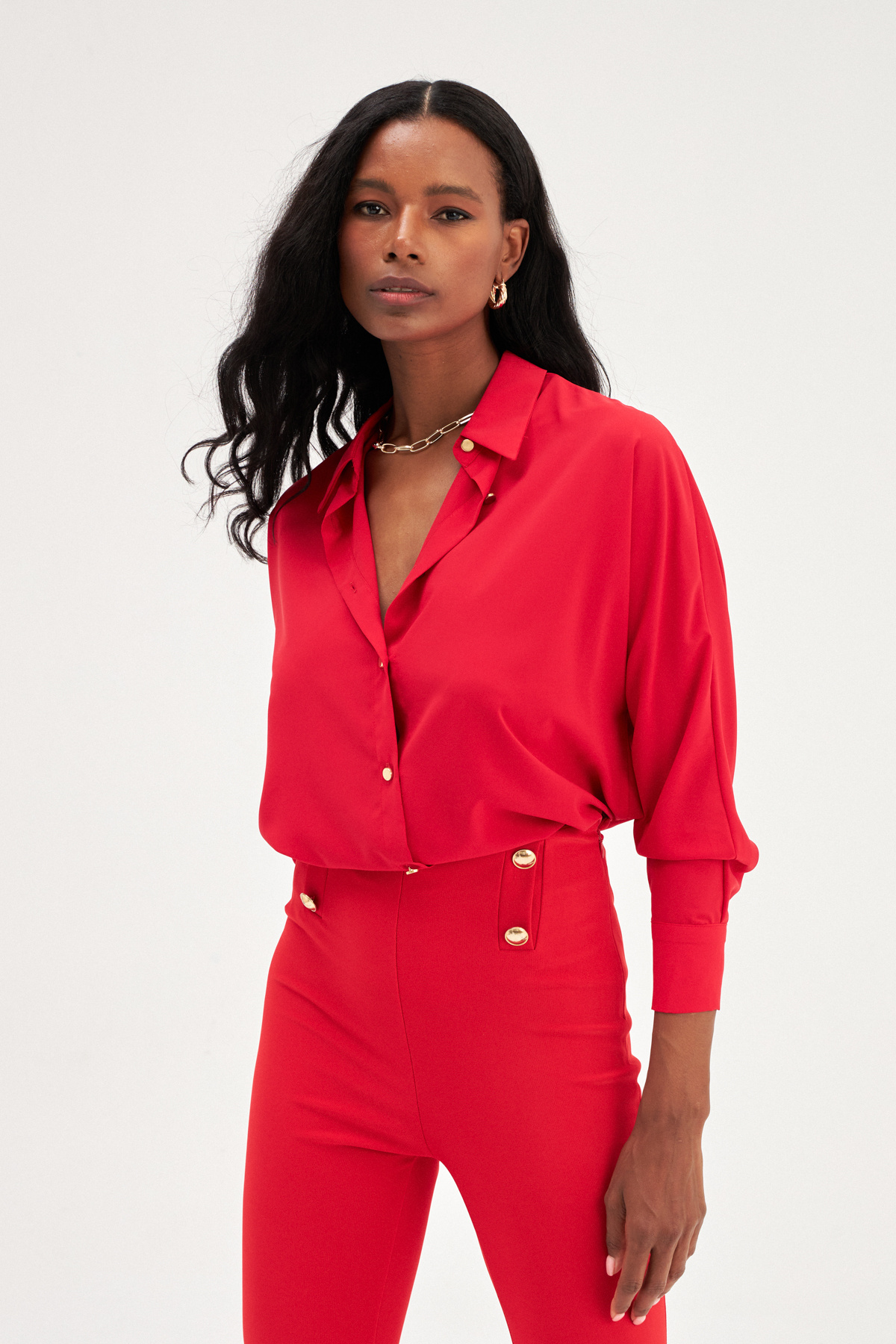 Salaş Düz Gömlek - KIRMIZI