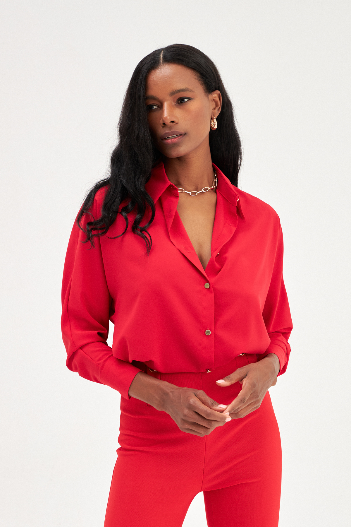 Salaş Düz Gömlek - KIRMIZI